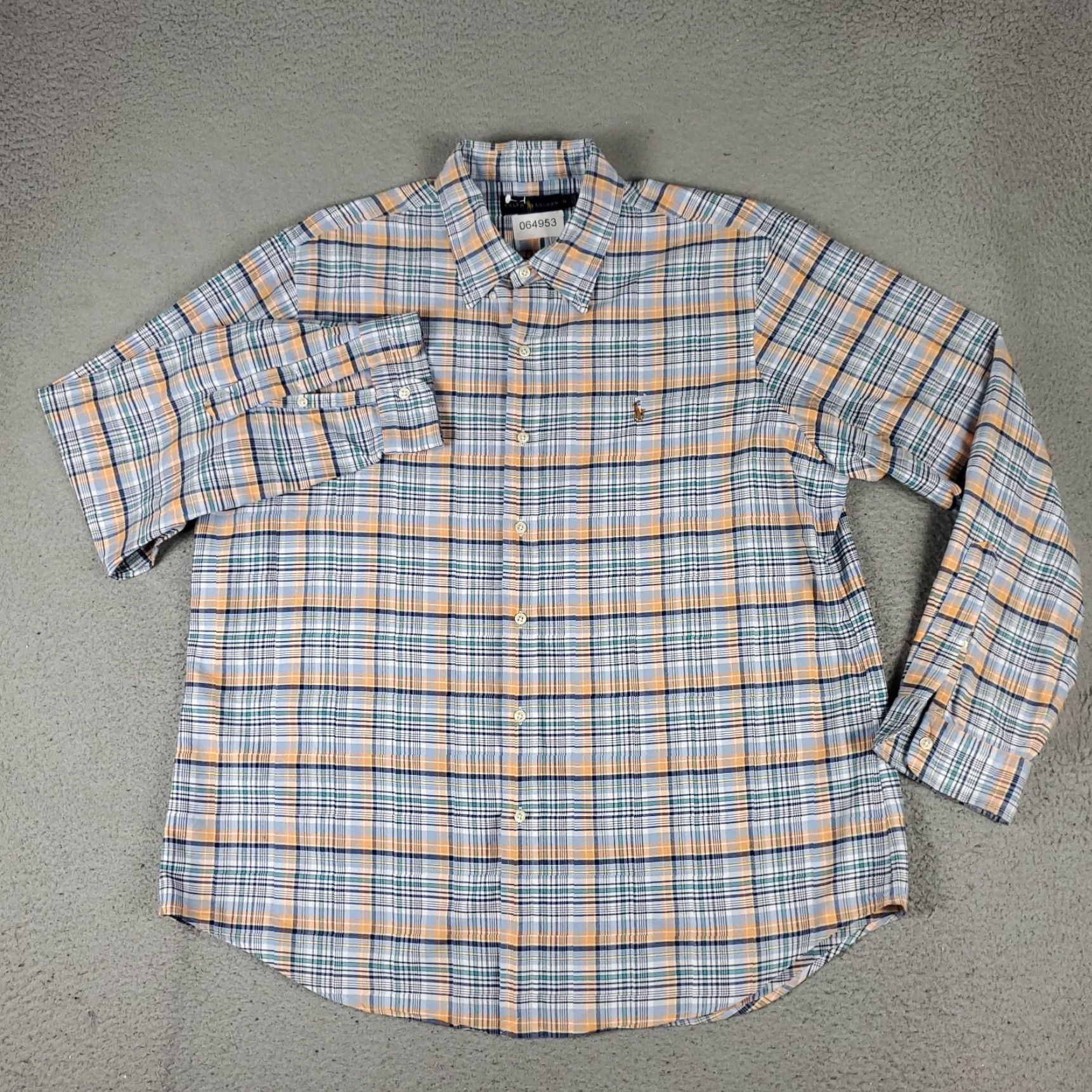 Ralph Lauren Ralph Lauren Shirt Mens XL Blue Plaid Pony Casual Button Up Long Sleeve Size US XL / EU 56 / 4 - 3 Thumbnail