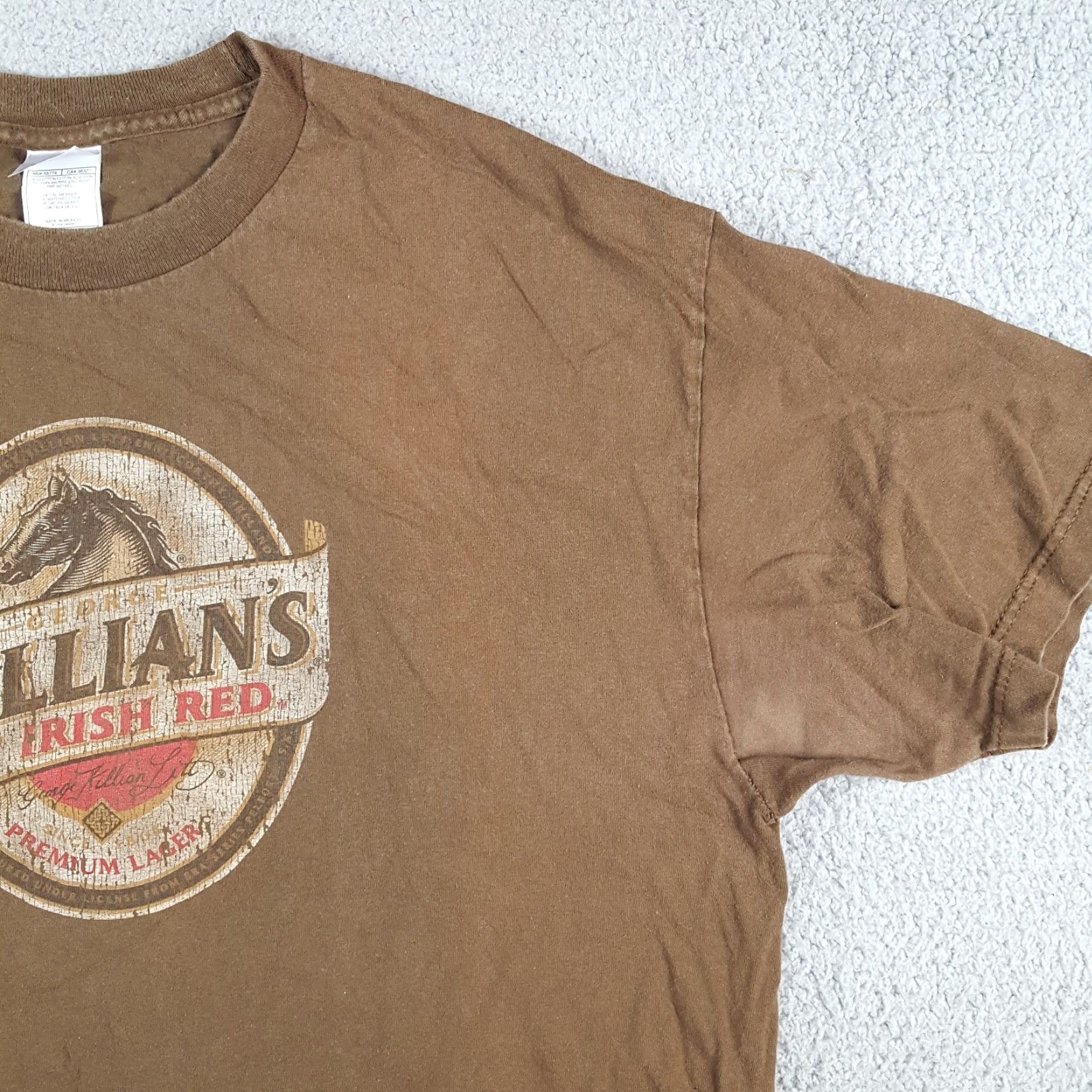 George VINTAGE George Killians Irish Red Beer Amber Lager Men's Size XL Retro Alcohol T Shirt Shirt XL Brown Cotton Embroidered Logo 90s 00s Vintage Mens Size US XL / EU 56 / 4 - 4 Thumbnail
