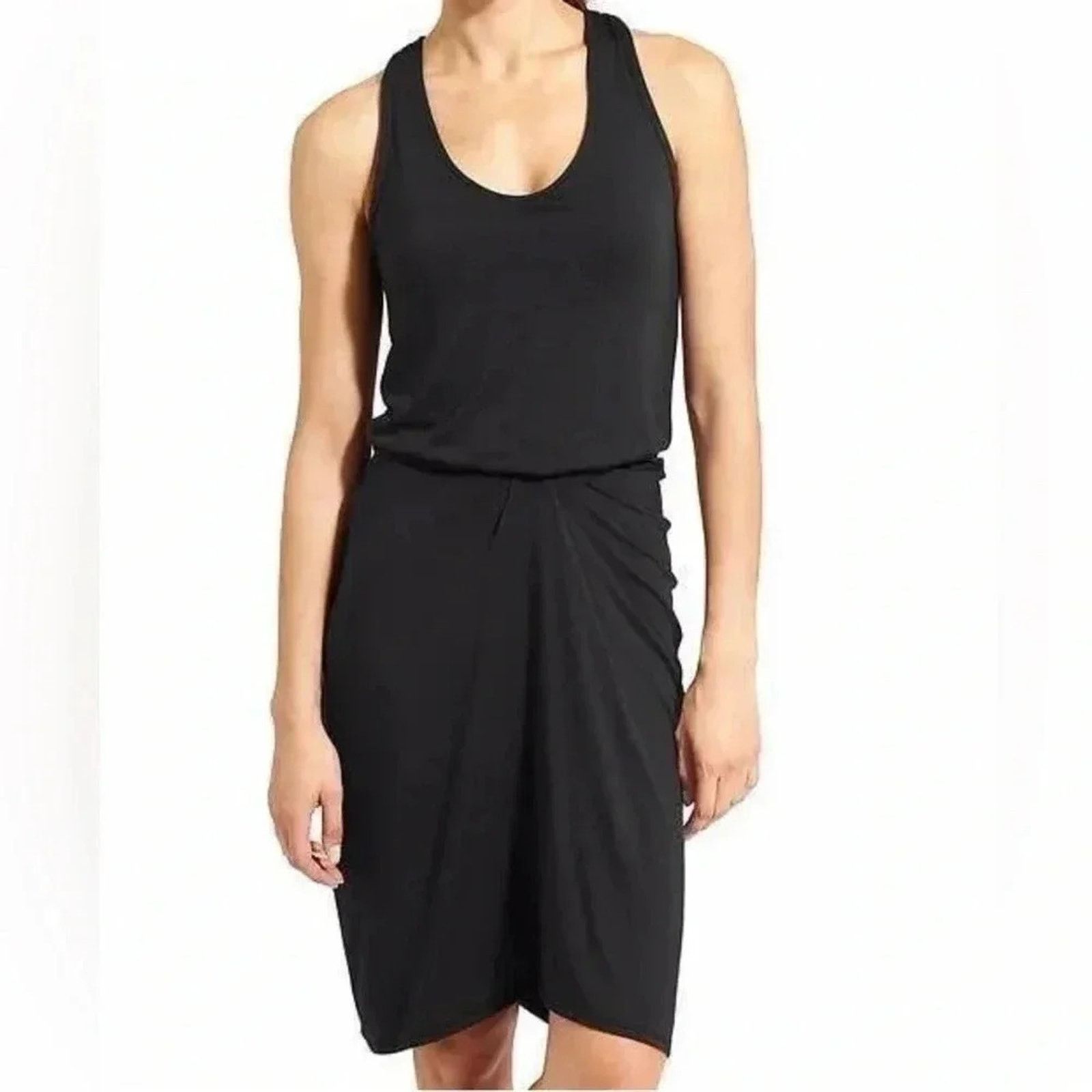 Athleta Athleta Daytrip Dress Black Knit Knee Length Racerback Size S / US 4 / IT 40 - 1 Thumbnail
