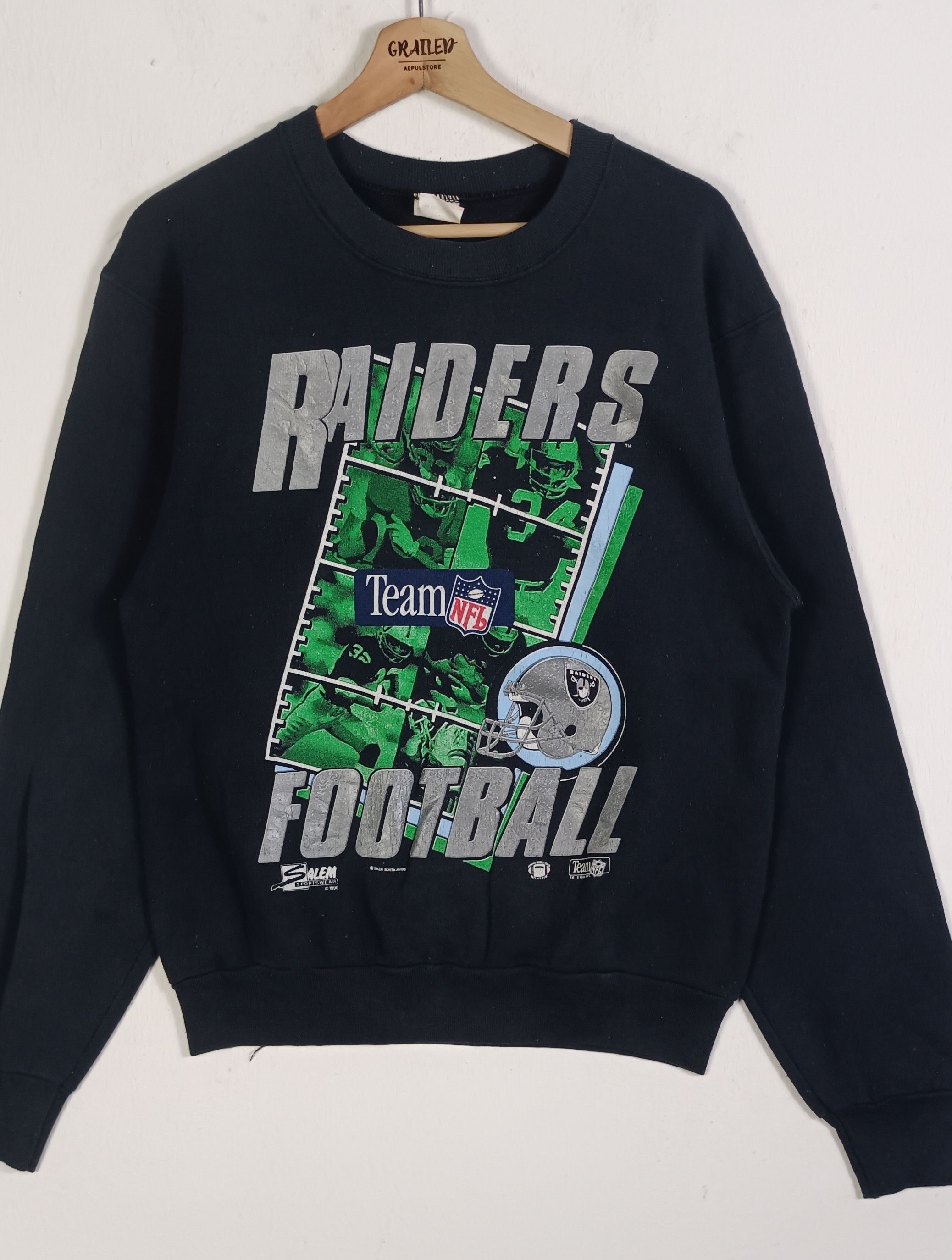 NFL Vintage 90s💥 Raiders Football NFL Salem Sportswear Size US M / EU 48-50 / 2 - 2 Thumbnail
