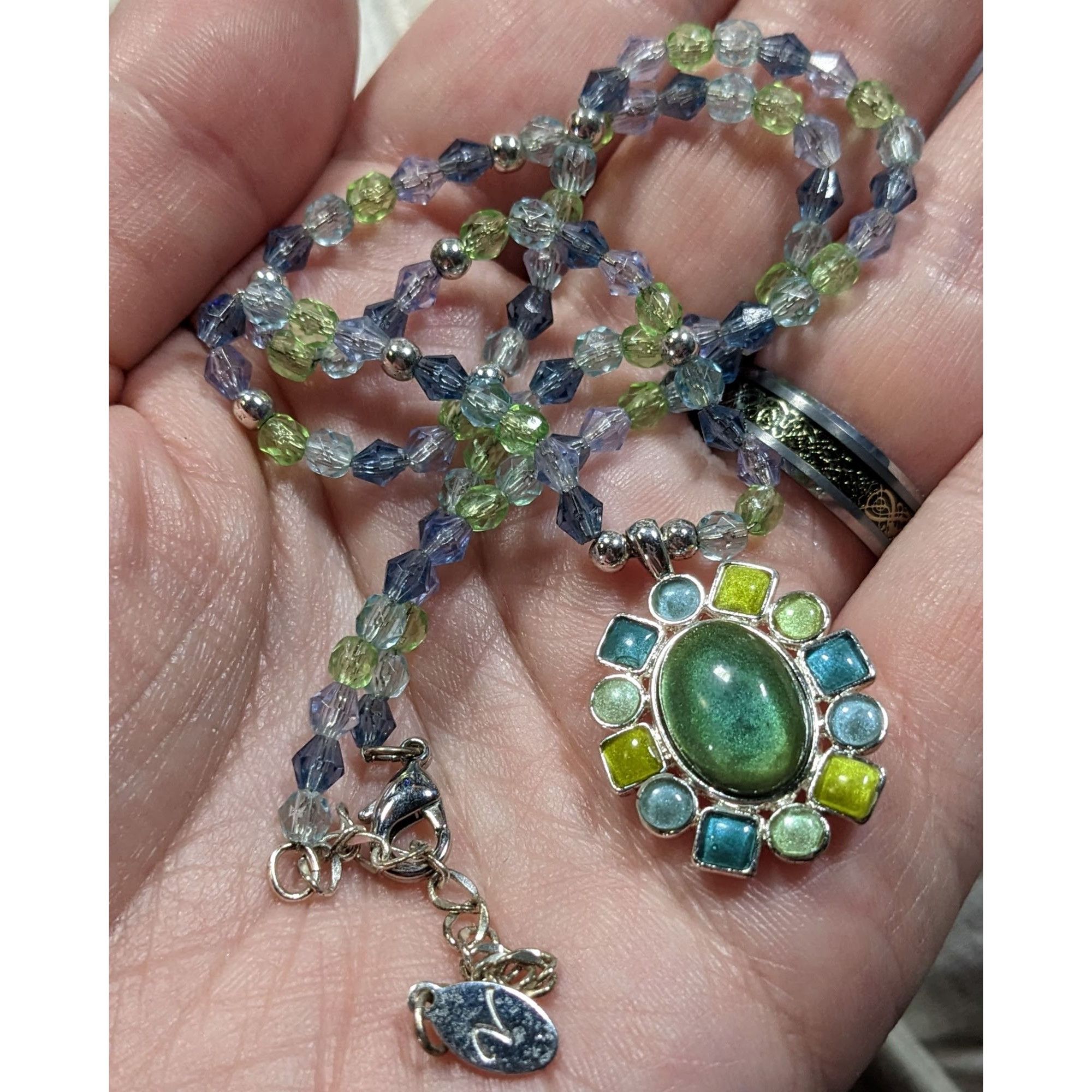 Other Village Blue And Green Pendant Necklace With Enamel Accents Size ONE SIZE - 3 Thumbnail