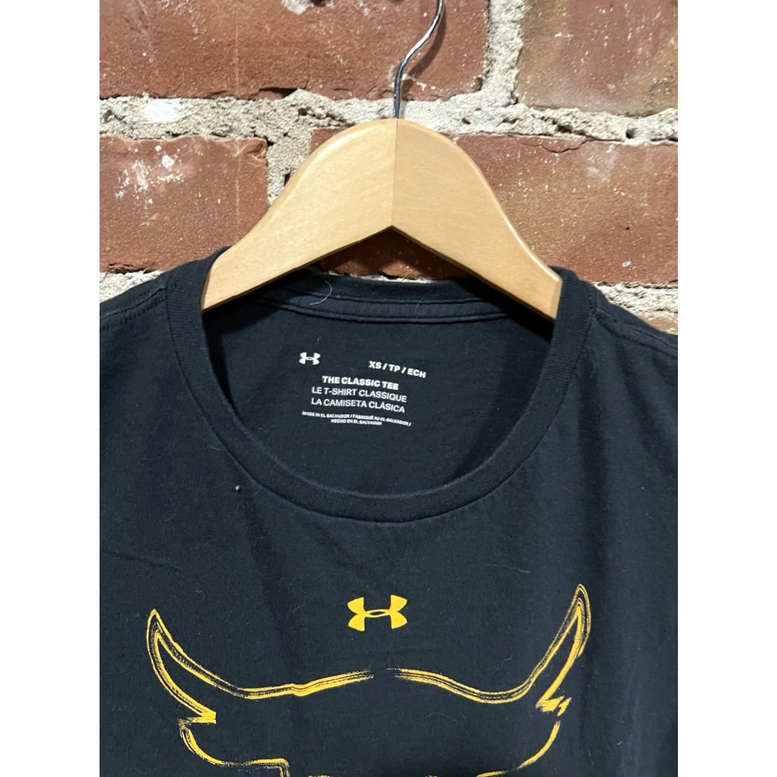 Under Armour Under Armour Mens Project Rock Brahma Bull Short Sleeve T-Shirt XS Black Crew Neck Pullover Breathable Cotton-Blend Logo Size US XS / EU 42 / 0 - 2 Thumbnail