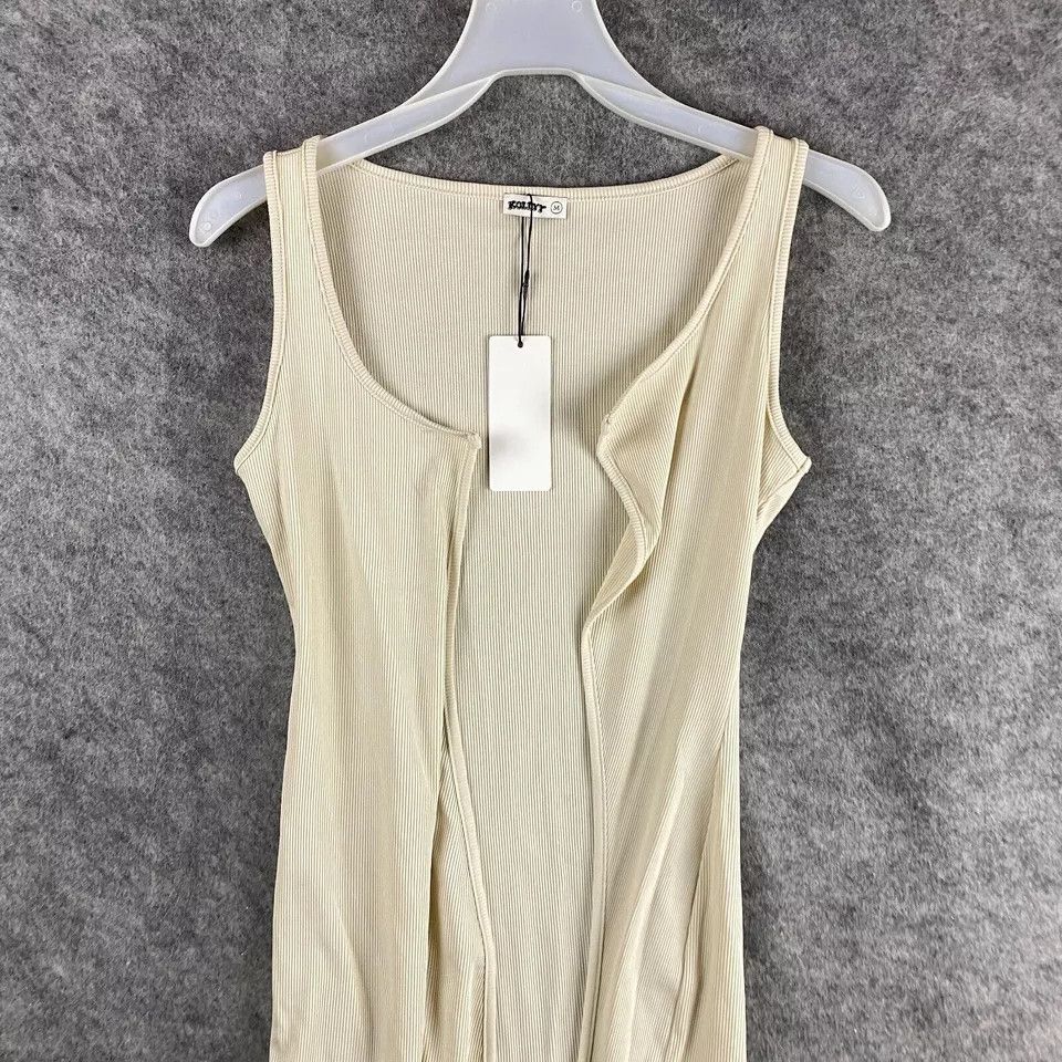 Other Kollyy Top Cardigan Medium Women's Sleeveless Beige NWT Size M / US 6-8 / IT 42-44 - 2 Thumbnail