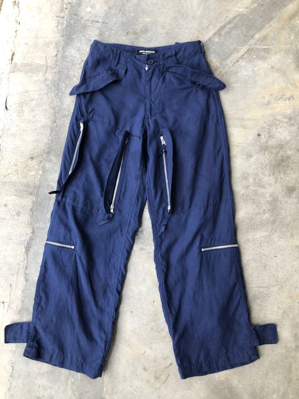 image of Comme Des Garcons x Junya Watanabe Vintage Cdg X Junya Watanabe Cargo Multi Zip Pocket Ad2002 in Bl