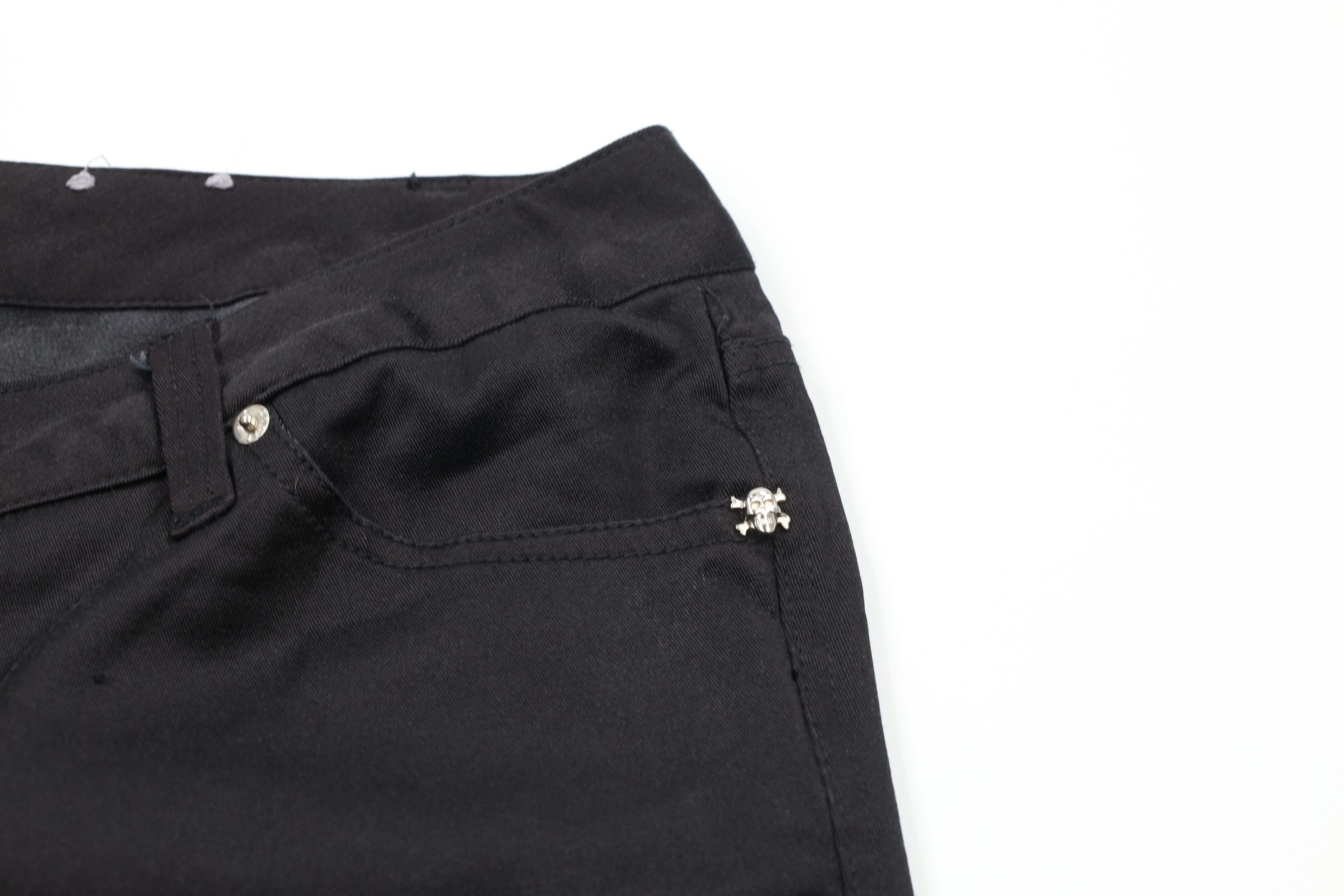 Vintage Vintage 90s Tripp NYC Skull Goth Capris Shorts Black Size 34" / US 12 / IT 48 - 5 Thumbnail