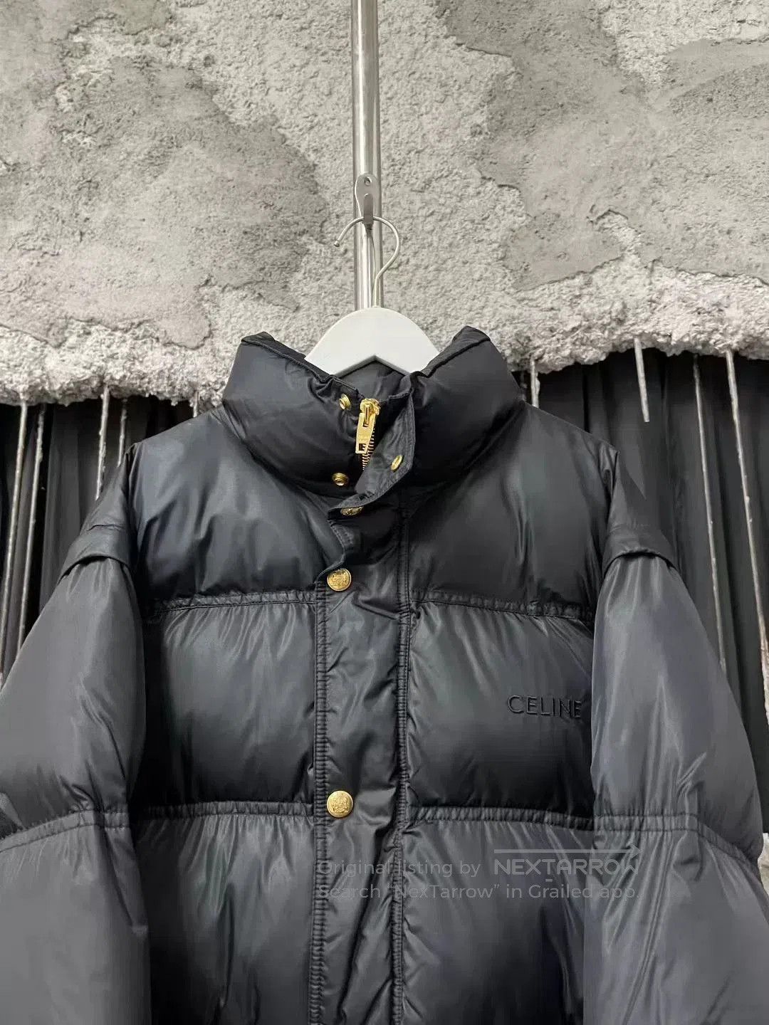 Celine black embroidered logo down jacket. Size S / US 4 / IT 40 - 3 Thumbnail