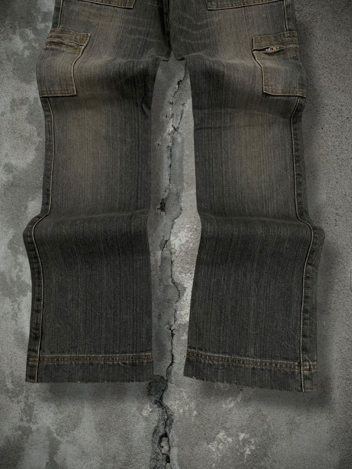 Japanese Brand Vintage 1990s Designer Japan Edge On All Green Mudwash Denim Size US 29 - 3 Thumbnail