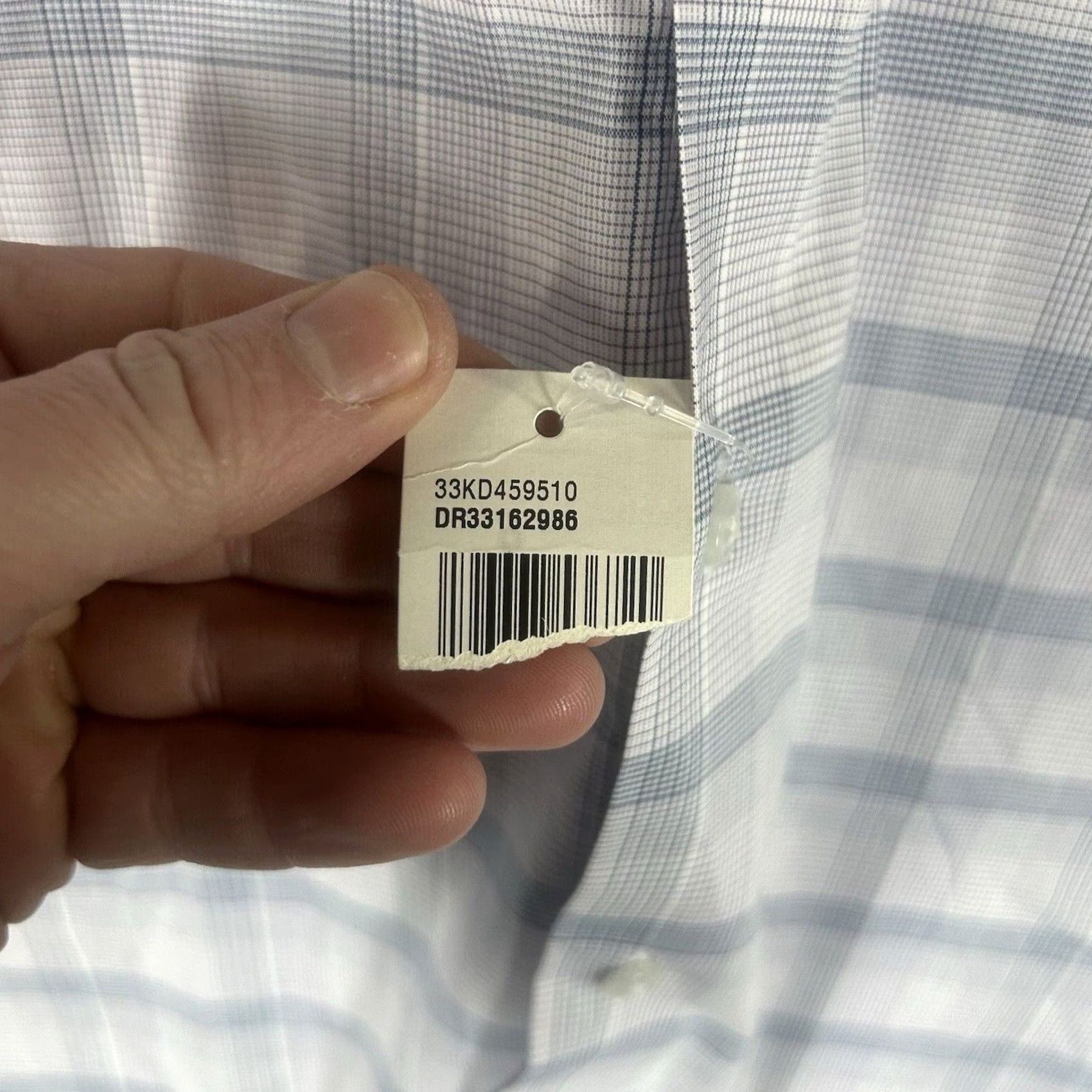Calvin Klein Calvin Klein Dress Shirt Mens 17.5 XL Regular Fit Wrinkle Free Stretch Blue Plaid Button Down Shirt Mens Size 48R - 4 Thumbnail