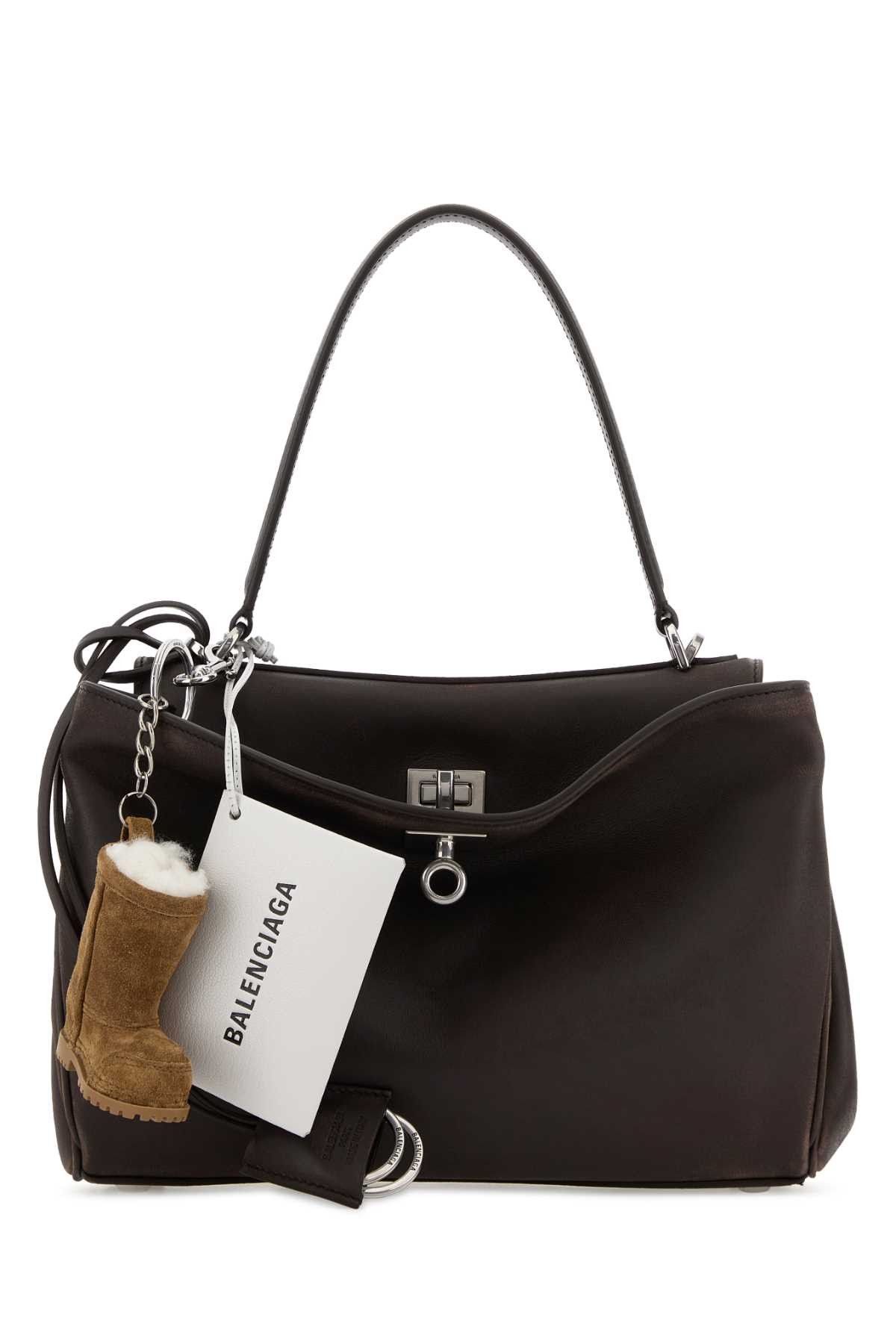 Balenciaga Dark Brown Leather Small Rodeo Handbag Size ONE SIZE - 1 Thumbnail