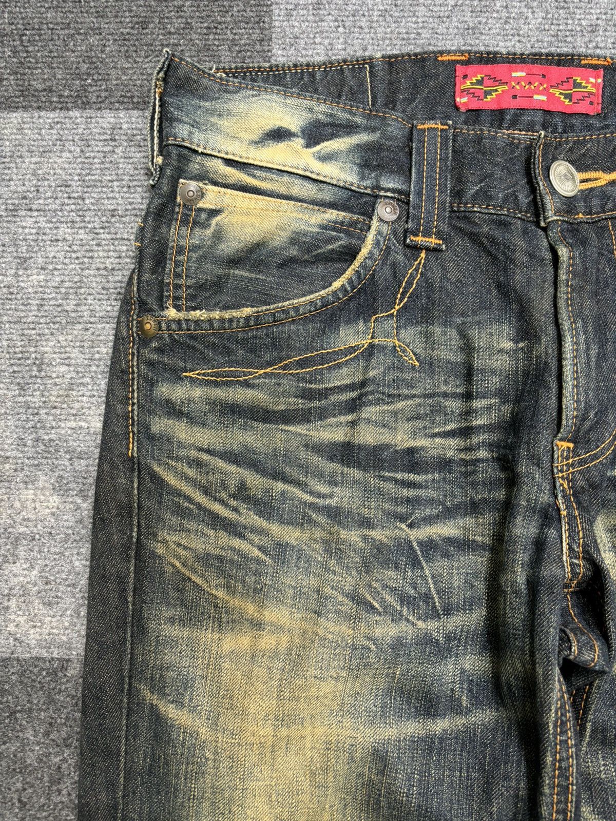 Edwin 💥90s Style💥Rare Insane Edwin 421 Rusty Fades Denim F462 Size US 31 - 5 Thumbnail