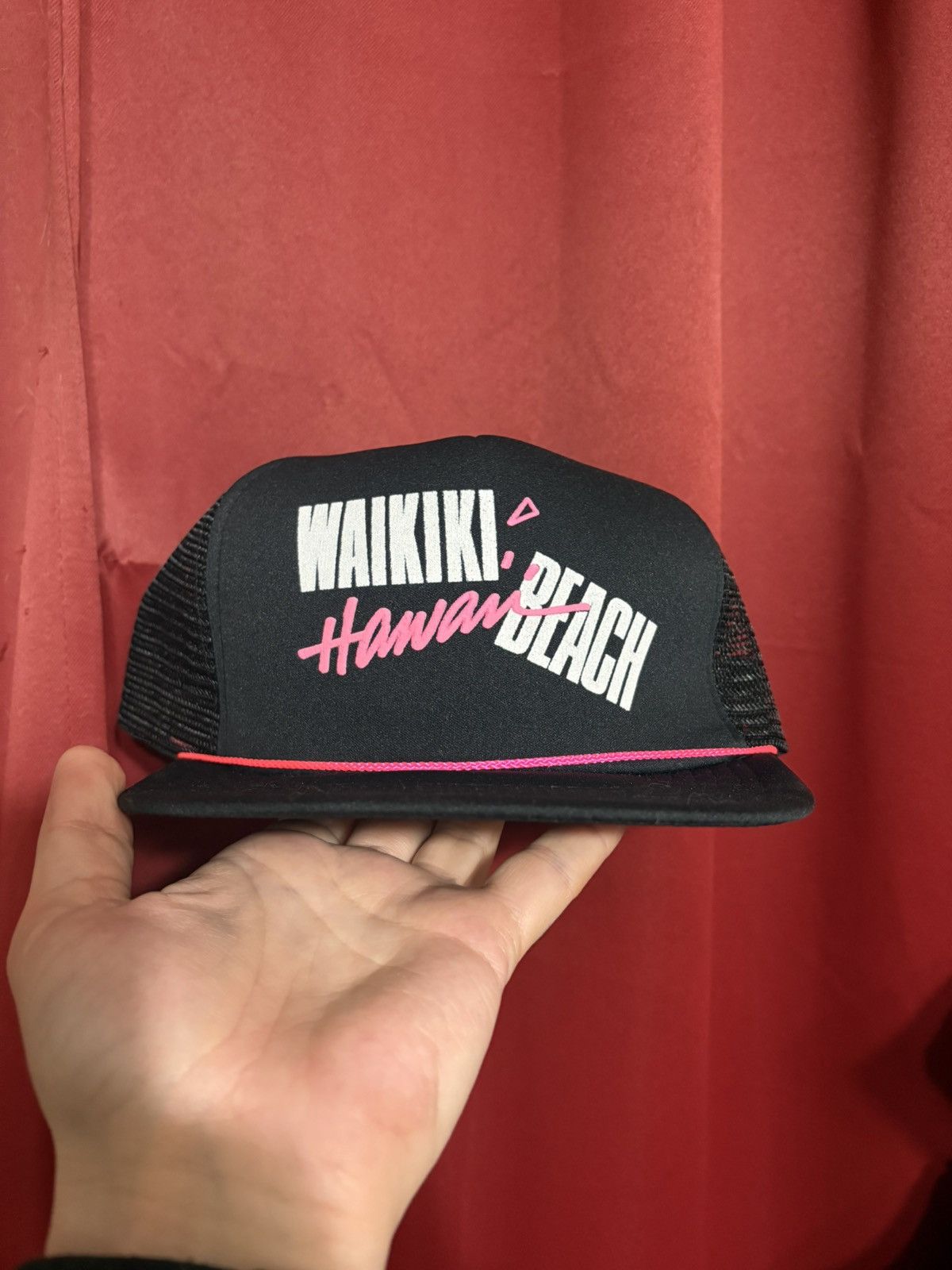 Vintage Vintage Waikiki Beach Hawaii Hat 80’s Neon Pink Rope Grail Size ONE SIZE - 1 Thumbnail