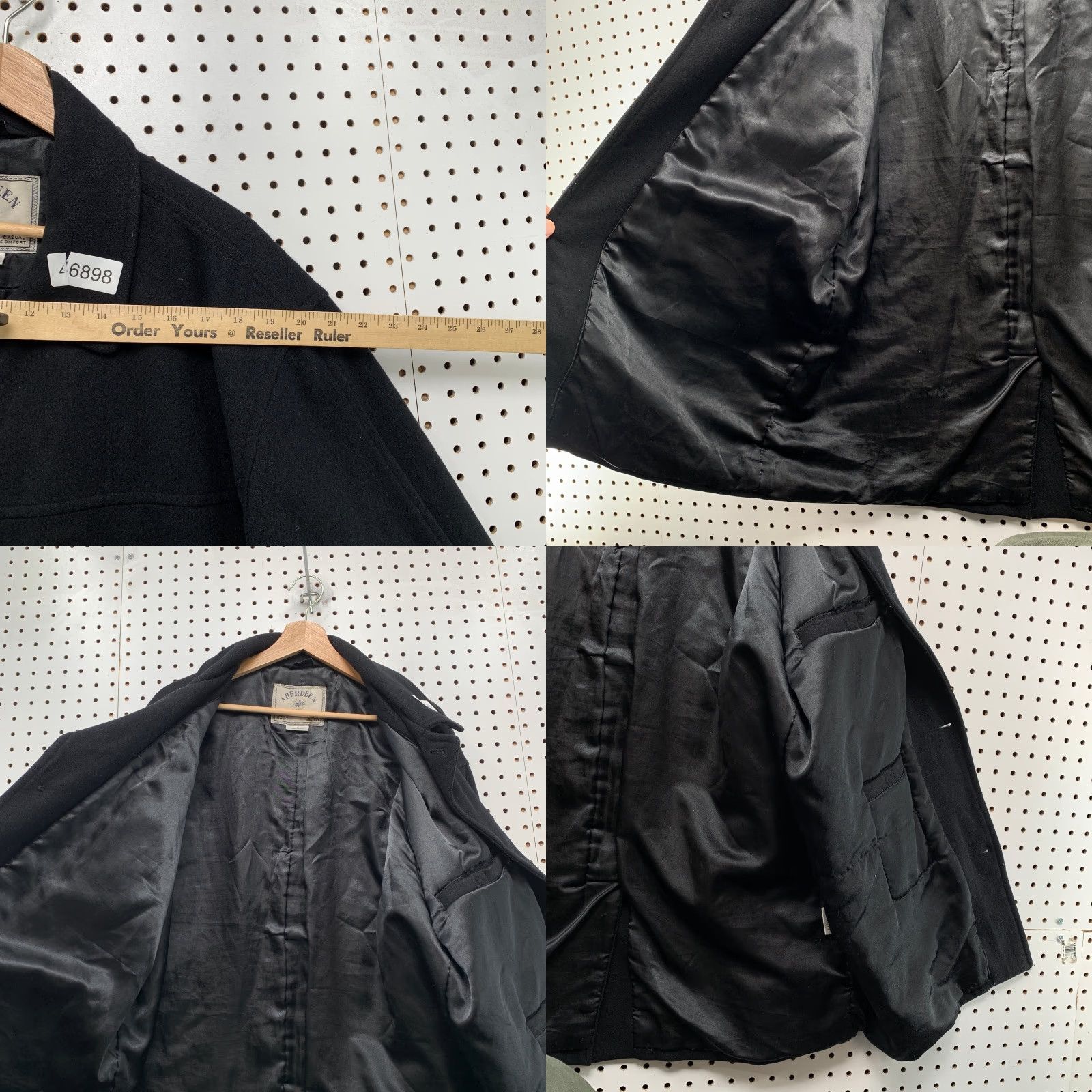 Vintage VINTAGE Aberdeen Overcoat Mens L Black Insulated Wool Coat Business Casual Long Winter Fall Outerwear Size US L / EU 52-54 / 3 - 9 Thumbnail