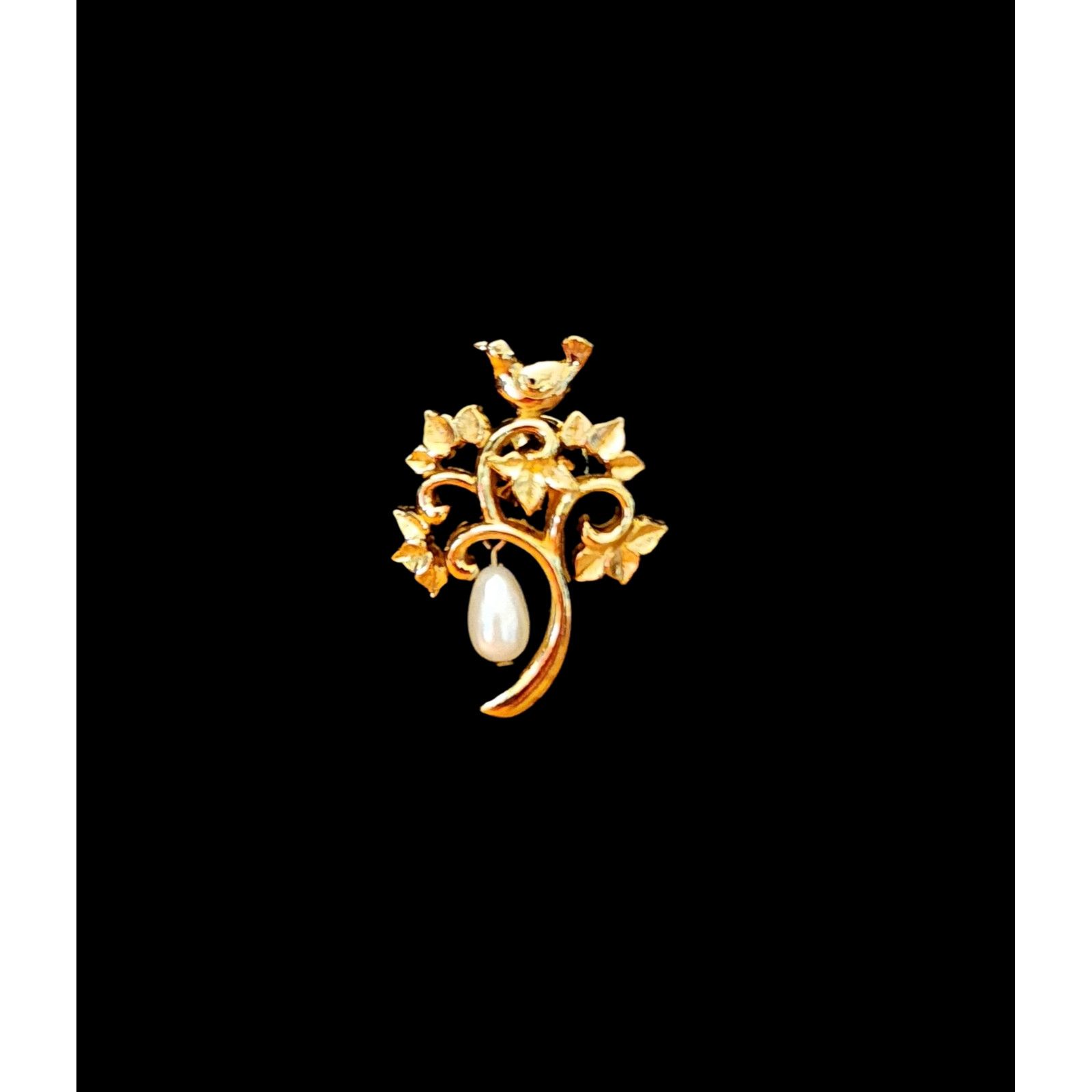 Avon Celli Gold Tone Bird Partridge Pear Tree Faux Pearl Dangle Size ONE SIZE - 1 Thumbnail