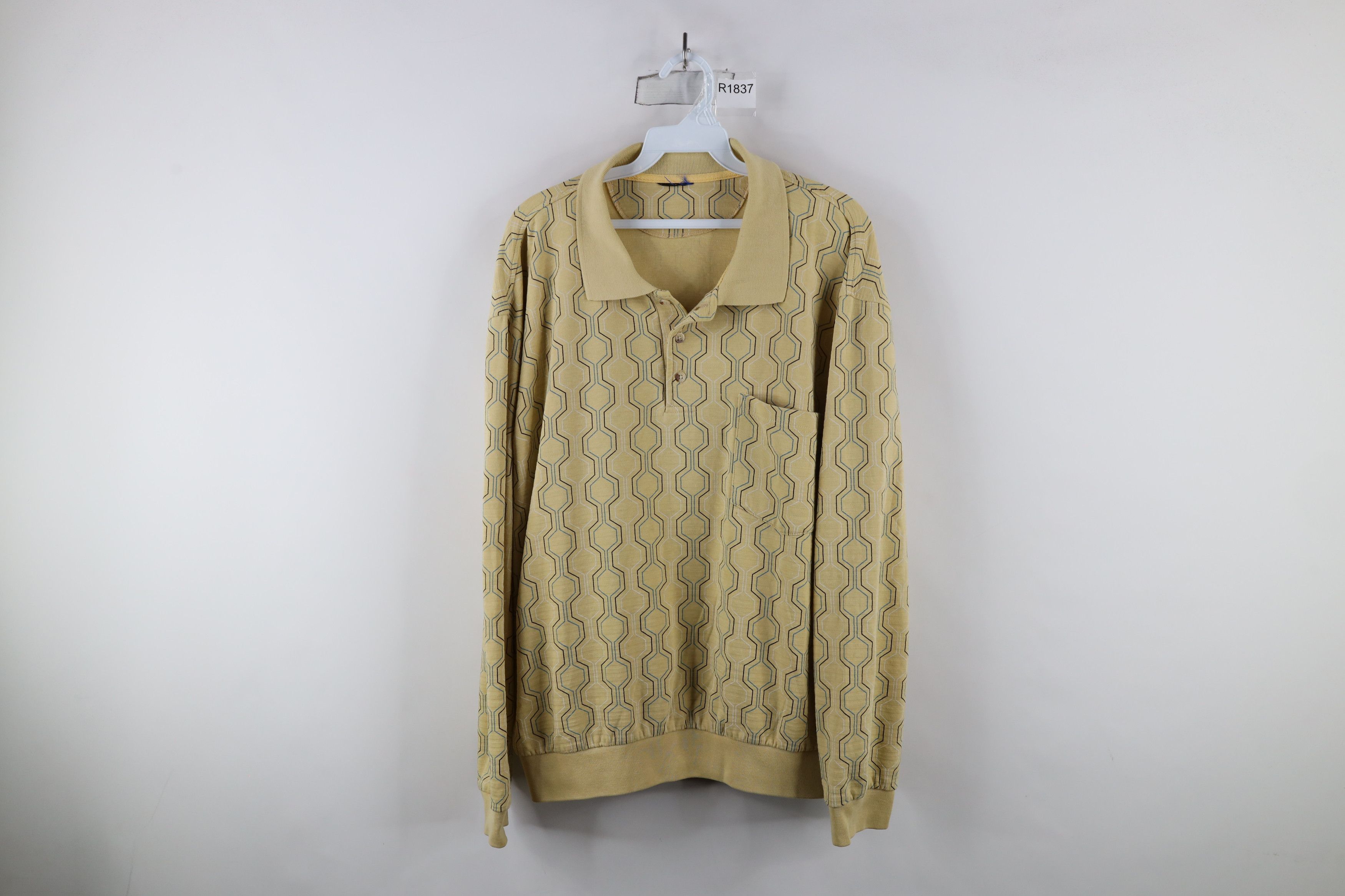 Vintage Vintage 90s Streetwear Collared Long Sleeve Pullover Polo Size US XXL / EU 58 / 5 - 1 Thumbnail