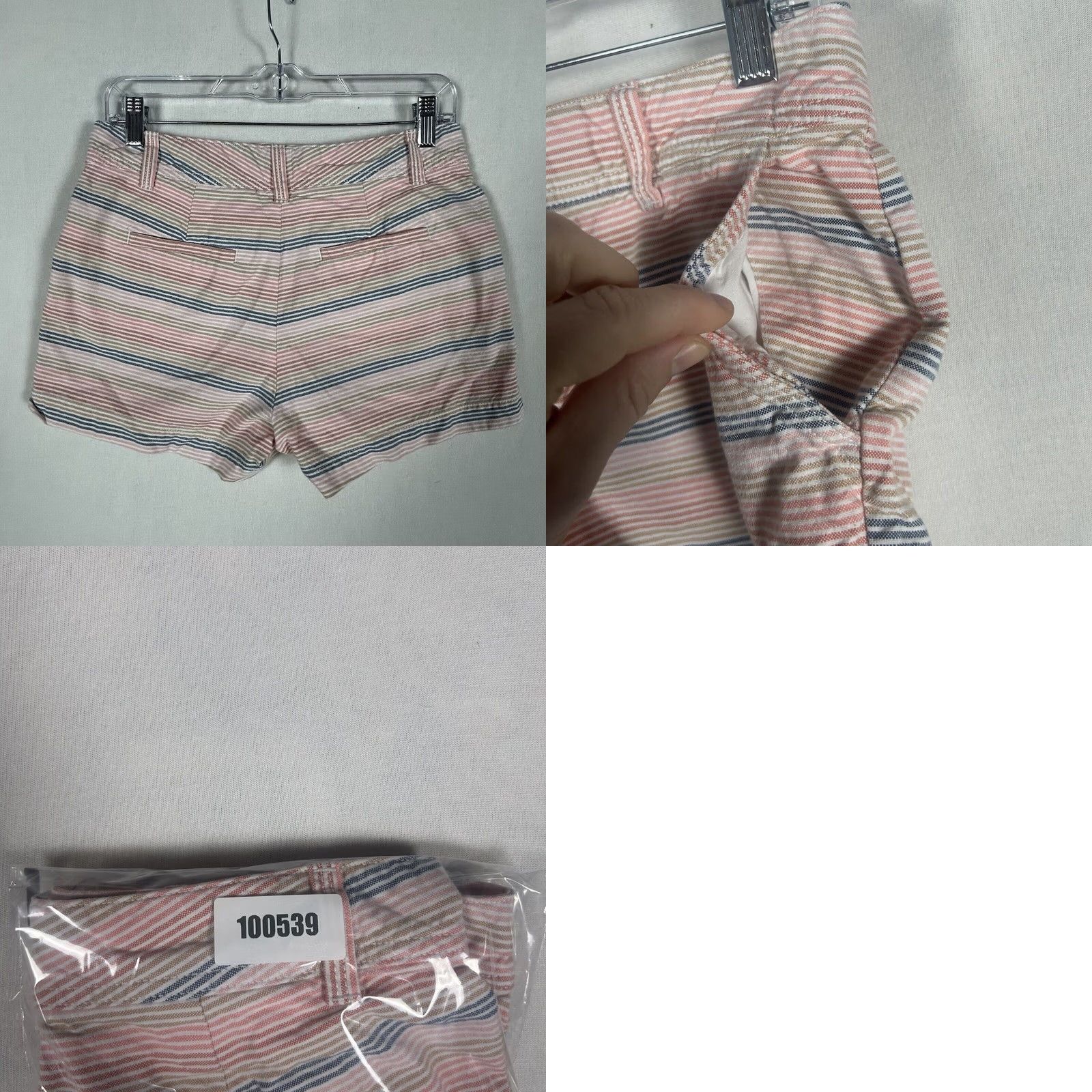 Gap Gap City Shorts Size 2 Pink Striped 3" Inseam Chino Mid Rise Flat Front 100% Cotton Women's Casual Summer Beach Walking Vintage: No Size 26" / US 2 / IT 38 - 8 Thumbnail