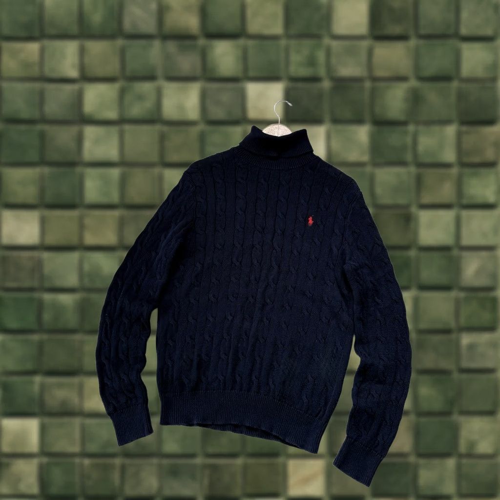 Polo Ralph Lauren Polo Ralph Lauren Sweater Turtleneck Blue Mens Pullover Knitted Old Money Size S Size US S / EU 44-46 / 1 - 1 Thumbnail