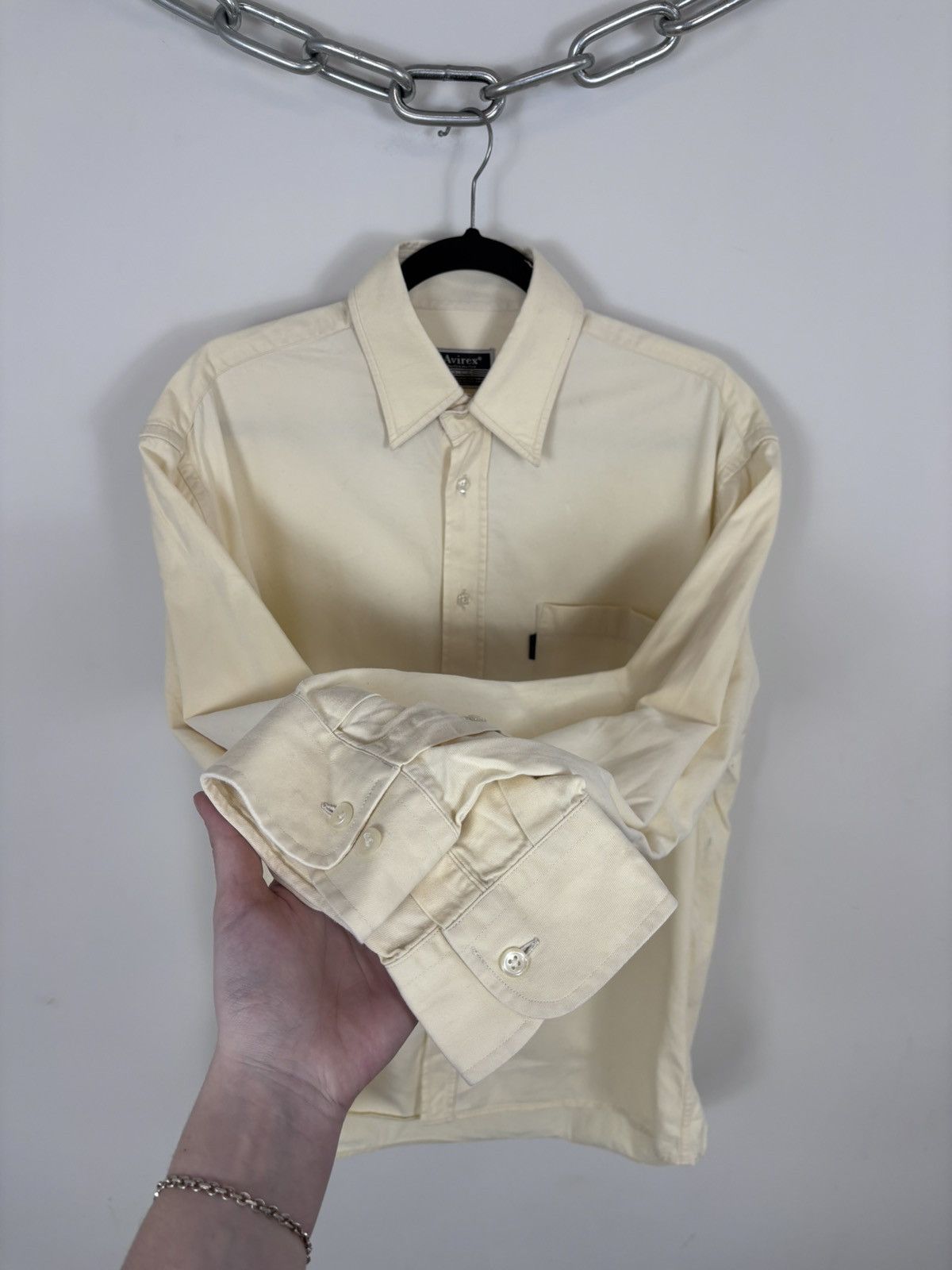 Avirex Vintage Avirex USA Ivory Yellow Button Up Long Sleeve Shirt Size US L / EU 52-54 / 3 - 6 Thumbnail