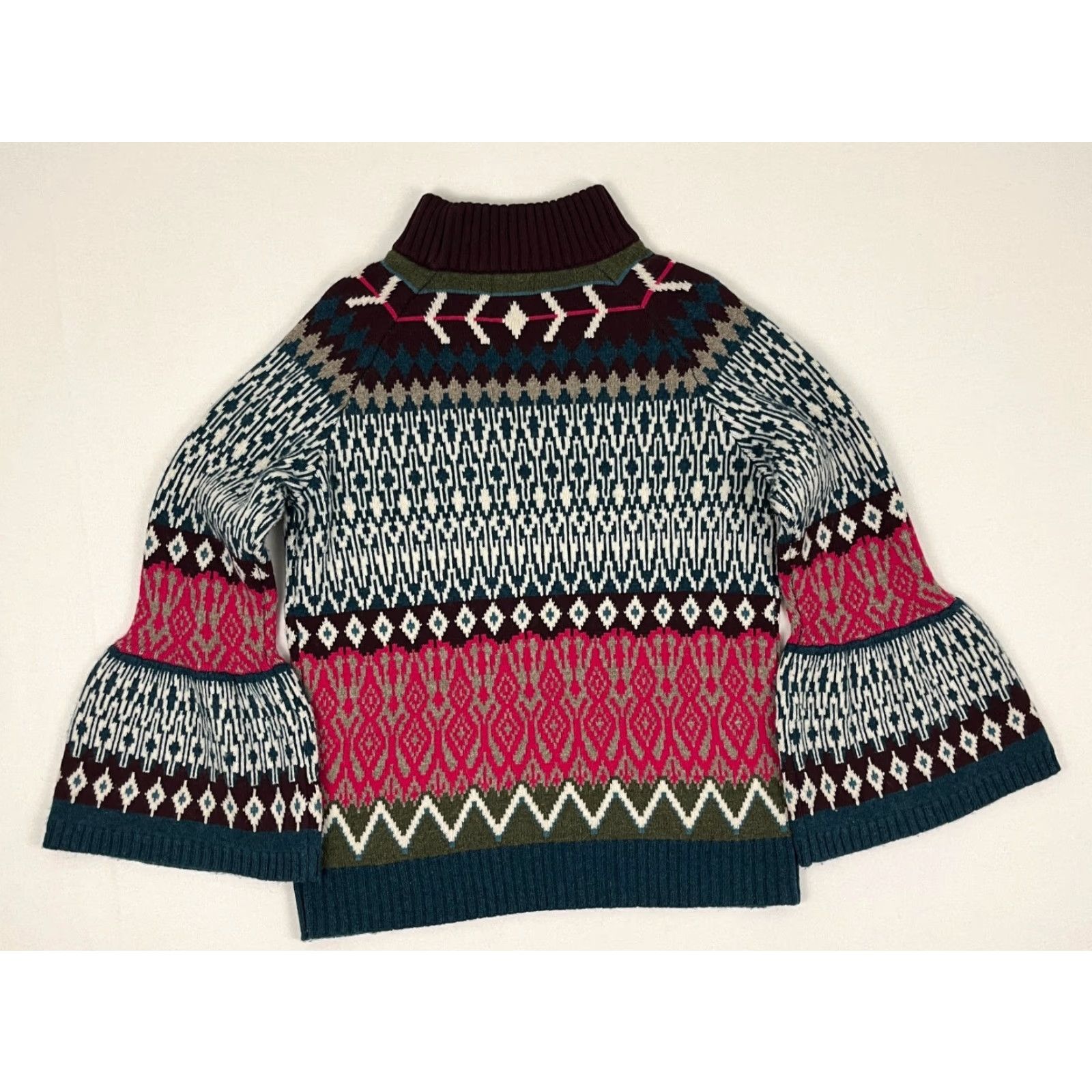 Vintage Carlisle Collection Sweater Womens Medium Merino Wool Nordic Motif Flared Preppy Size M / US 6-8 / IT 42-44 - 8 Thumbnail