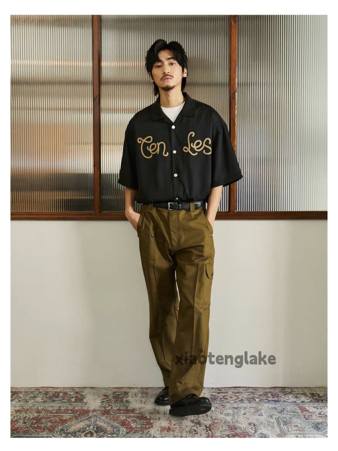 Vintage Outdoor sports surf yuppie pattern graphic cuban shirt Size US L / EU 52-54 / 3 - 4 Thumbnail