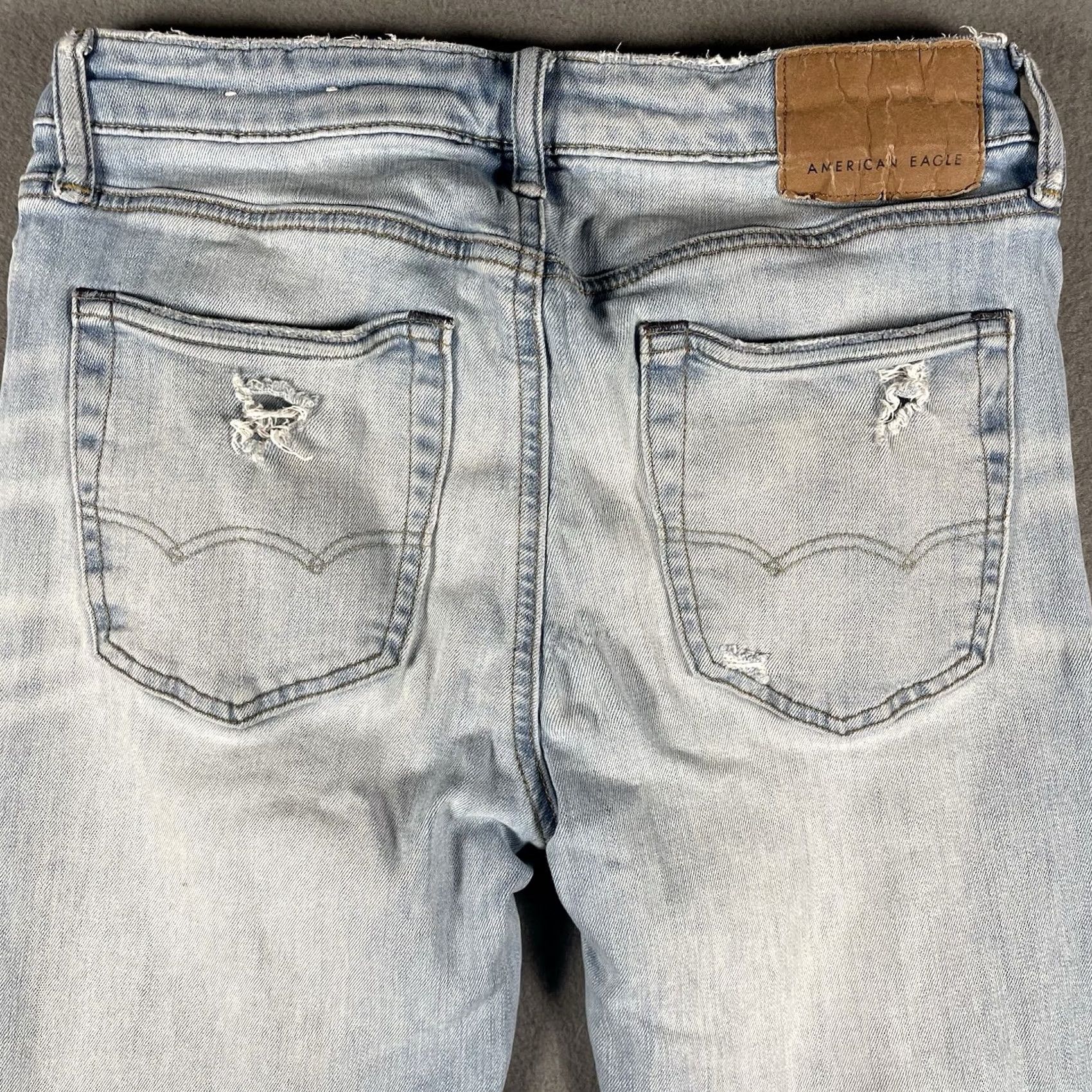 American Eagle Outfitters American Eagle Jeans Men’s Slim Cozy Air Flex Light Distressed 30x34 Denim Cotton Blend Blue Modern Slim Fit Regular Men Size US 30 / EU 46 - 5 Thumbnail