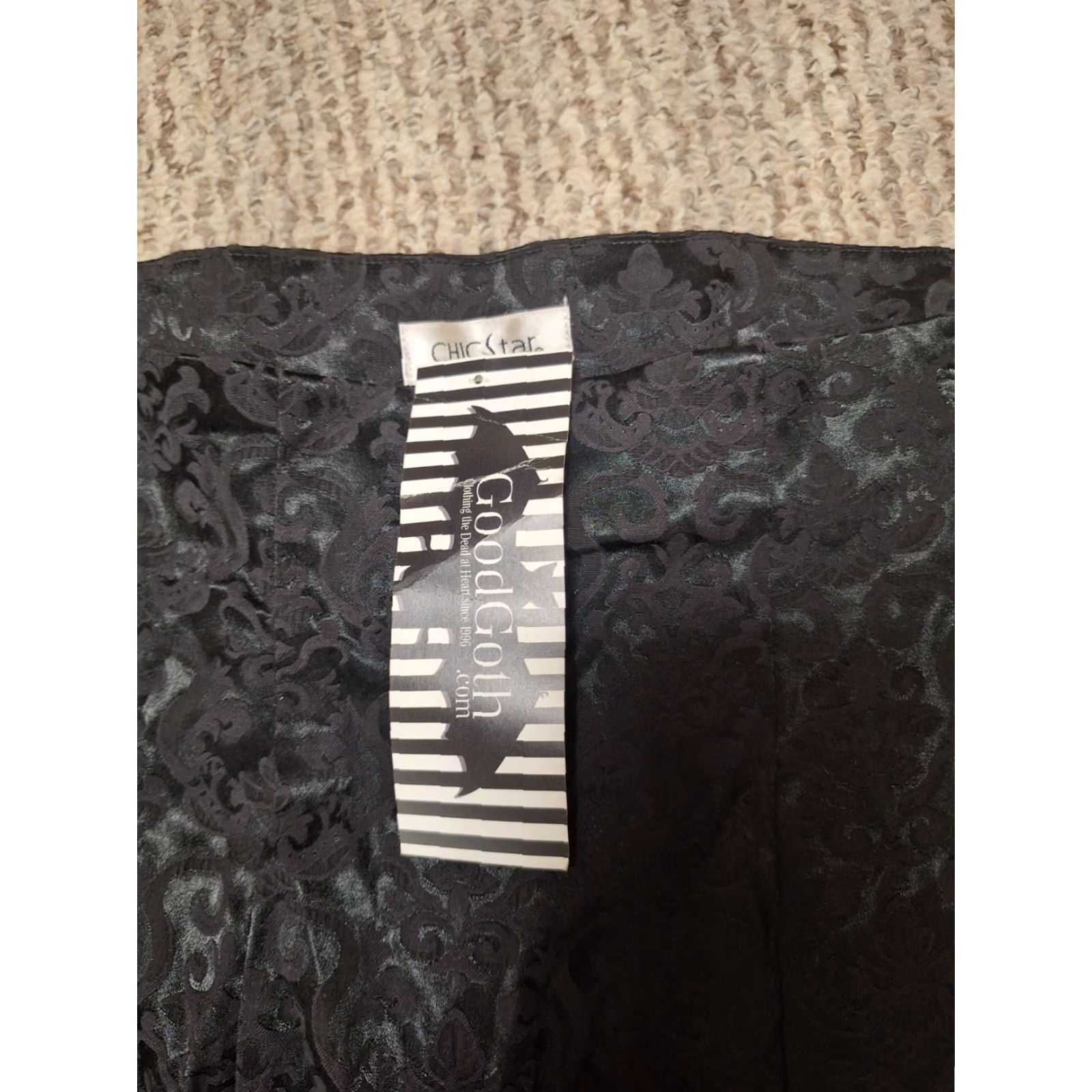 Vintage Chic Star Skirt M Black Lace-up Renaissance Goth Metal Vamp Nwt Size 32" / US 10 / IT 46 - 3 Thumbnail