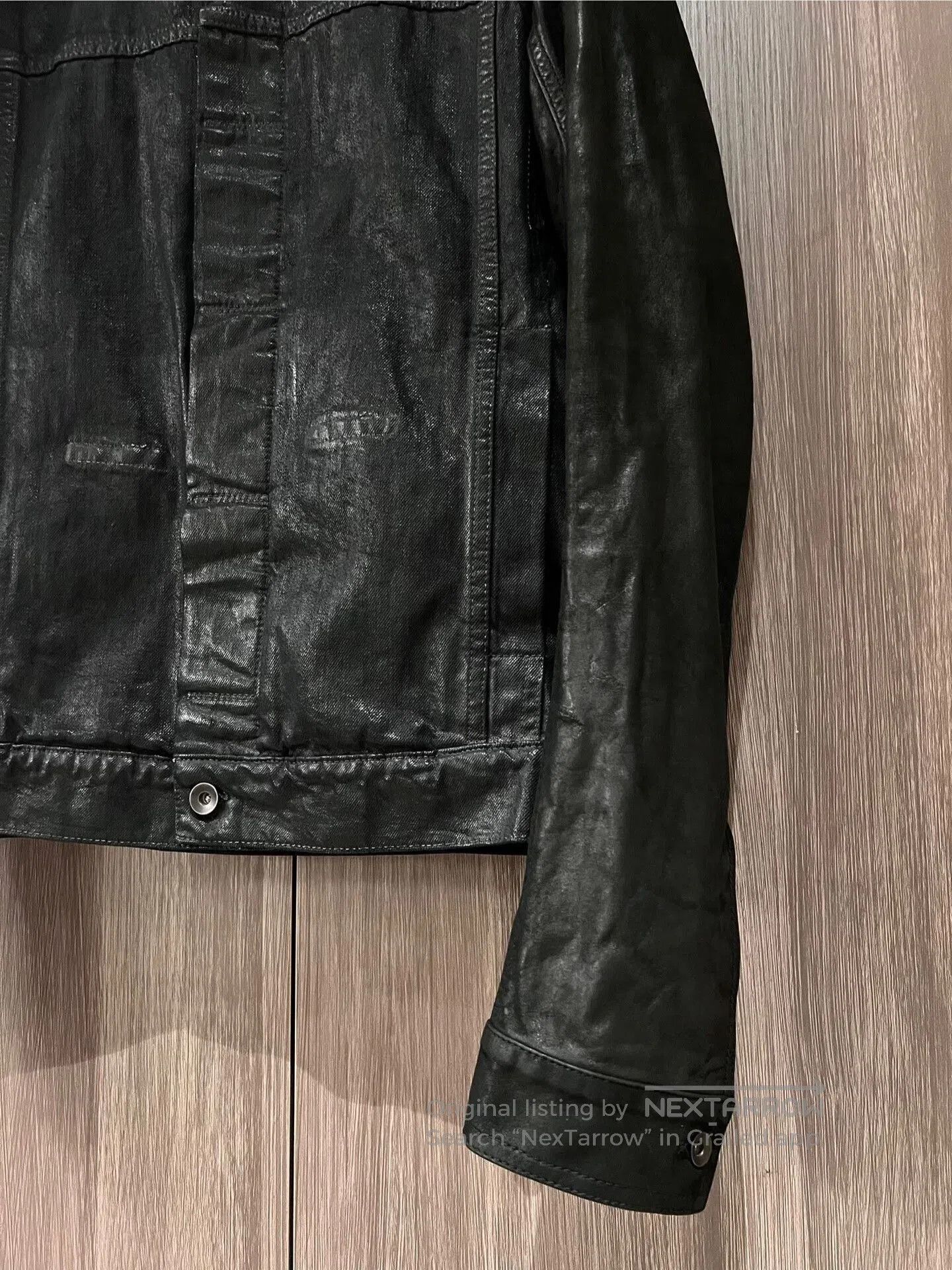 Rick Owens Drkshdw Rick Owens Black Waxed Denim Jacket. Size US S / EU 44-46 / 1 - 4 Thumbnail