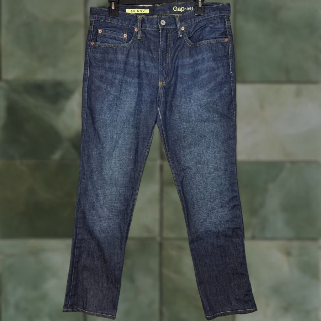 Gap Gap 1969 Skinny Jeans Denim Men's Size 32x32 Dark Indigo 5-Pocket Style Slim Modern Casual Jeans Mens Size US 32 / EU 48 - 1 Thumbnail
