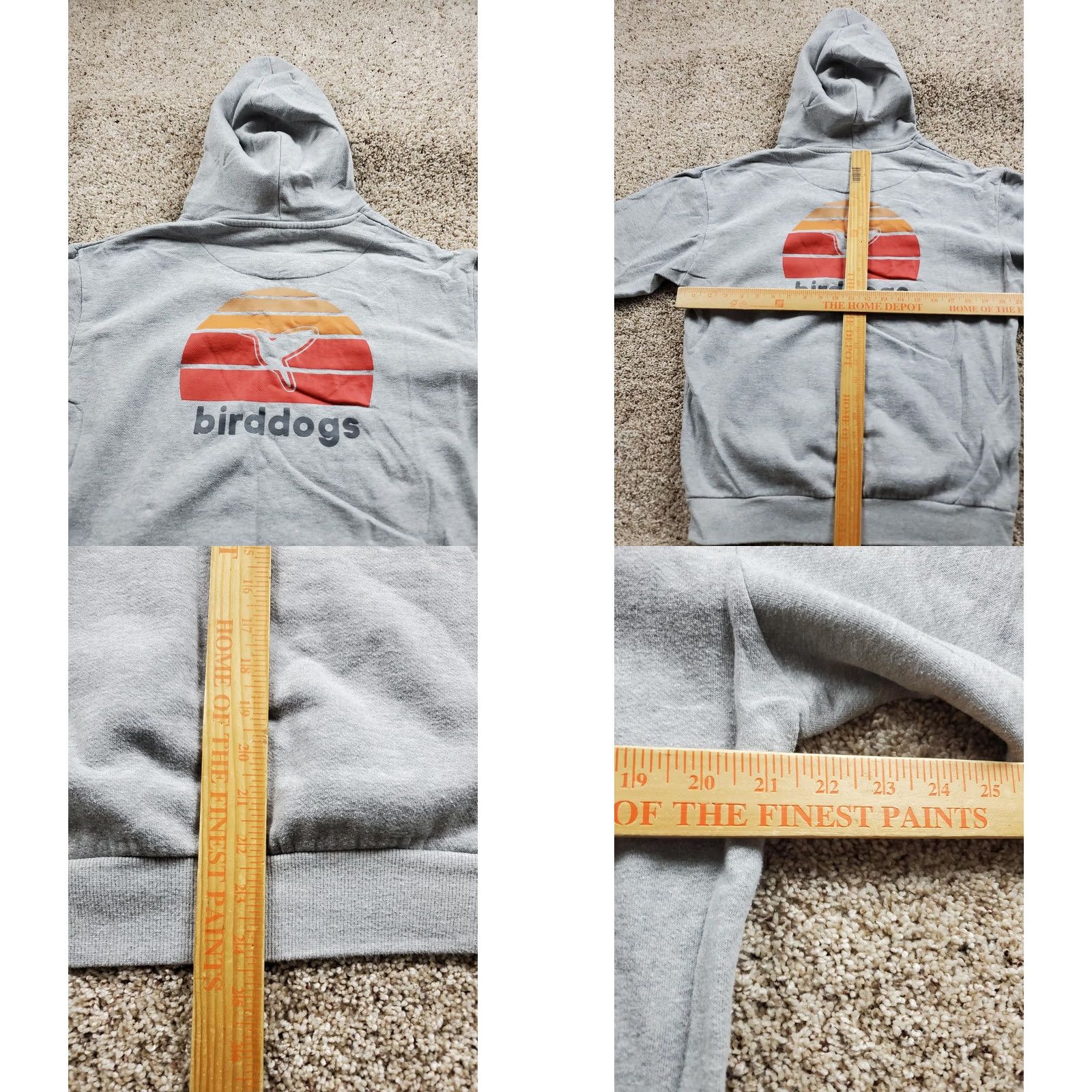 Logo 7 Birddogs Hoodie Mens Medium Gray Pullover Graphic Print Logo Back Print Sweatshirt Size US M / EU 48-50 / 2 - 8 Thumbnail