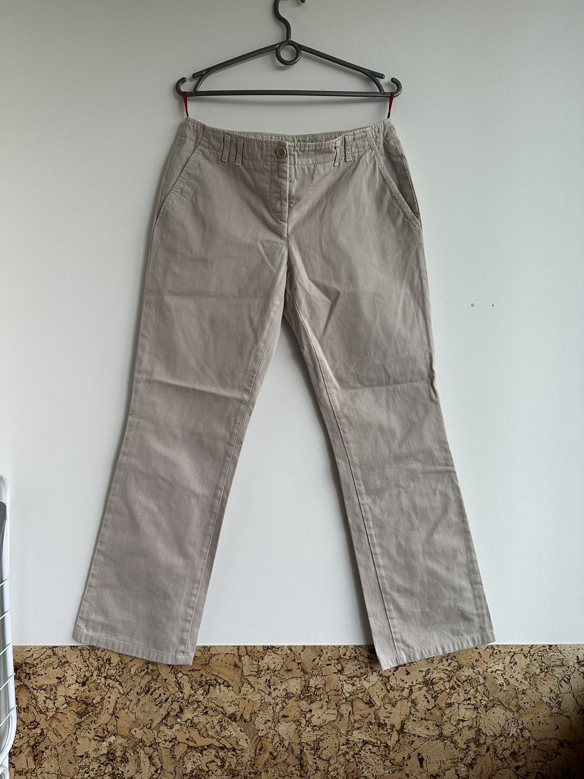 Prada 2003 Prada Cotton Beige Bootcut Chino Pants Women Size IT 42 Size 28" / US 6 / IT 42 - 1 Thumbnail