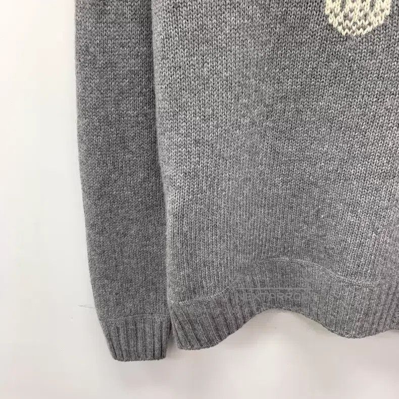 Prada Prada 22 gray logo letter inlaid cotton wool round-neck lo Size XS / US 0-2 / IT 36-38 - 4 Thumbnail