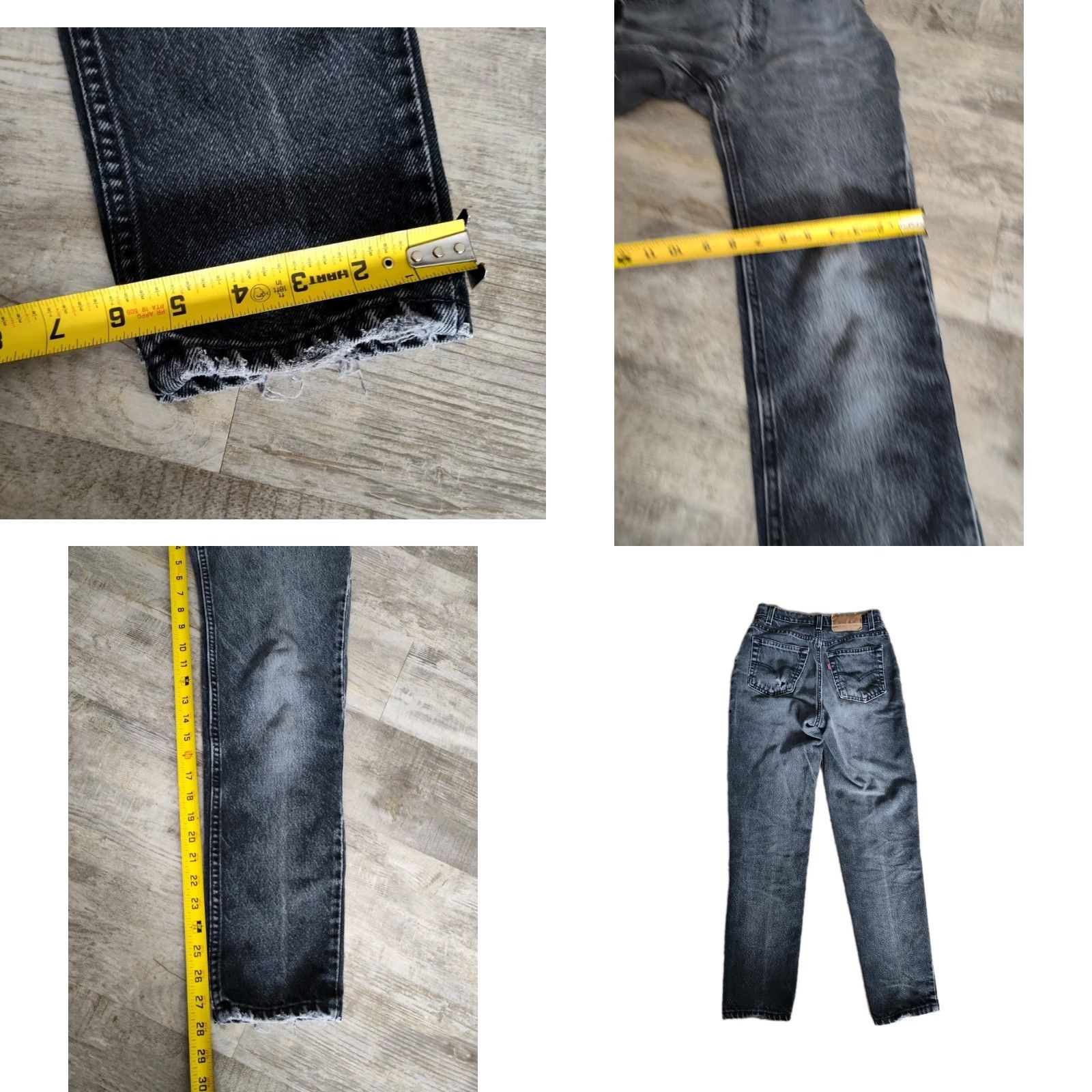 Levi's VINTAGE Levi's 512 Jeans Women Black 90s Slim Fit Tapered Distressed 5-Pocket USA Made Denim Size 26" / US 2 / IT 38 - 9 Thumbnail