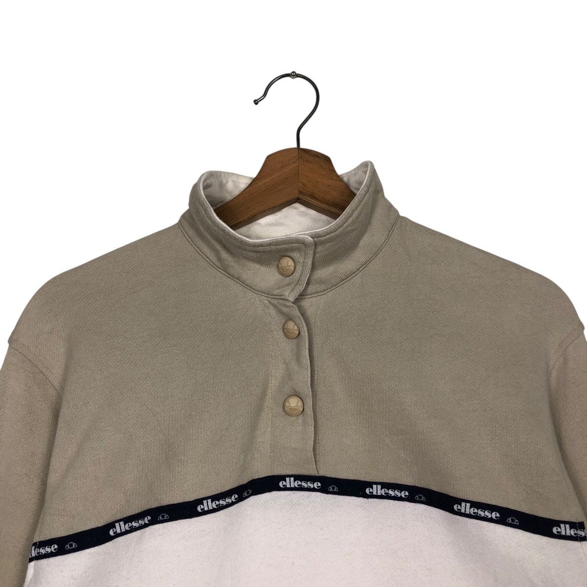 Ellesse × Japanese Brand × Vintage 📌Vintage Half Button Collar Ellesse Streetwear Size US L / EU 52-54 / 3 - 8 Thumbnail