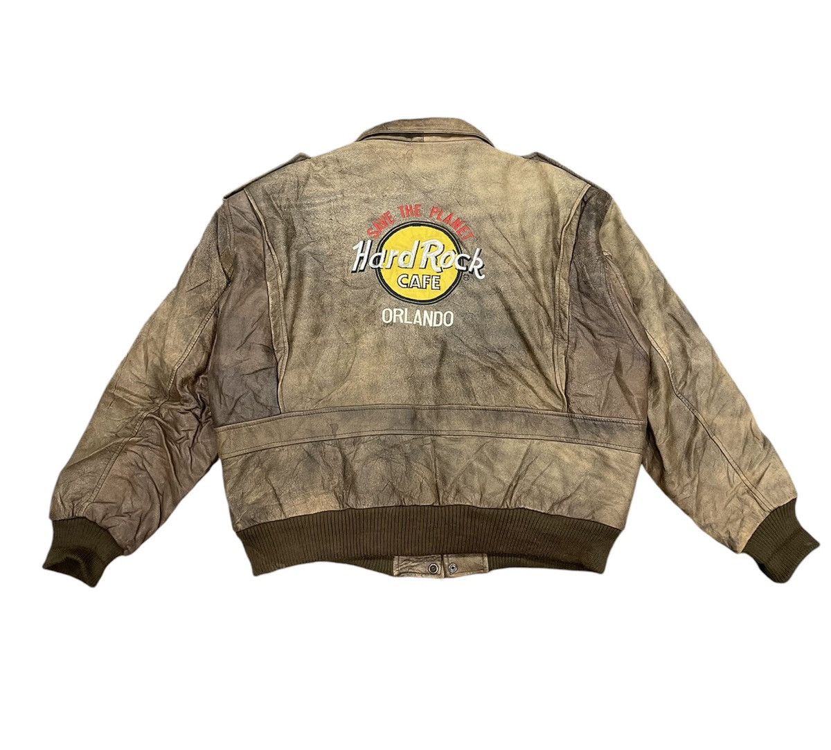 Hard Rock Cafe Vintage Hard Rock Cafe Leather Bomber Jacket Size US L / EU 52-54 / 3 - 1 Thumbnail