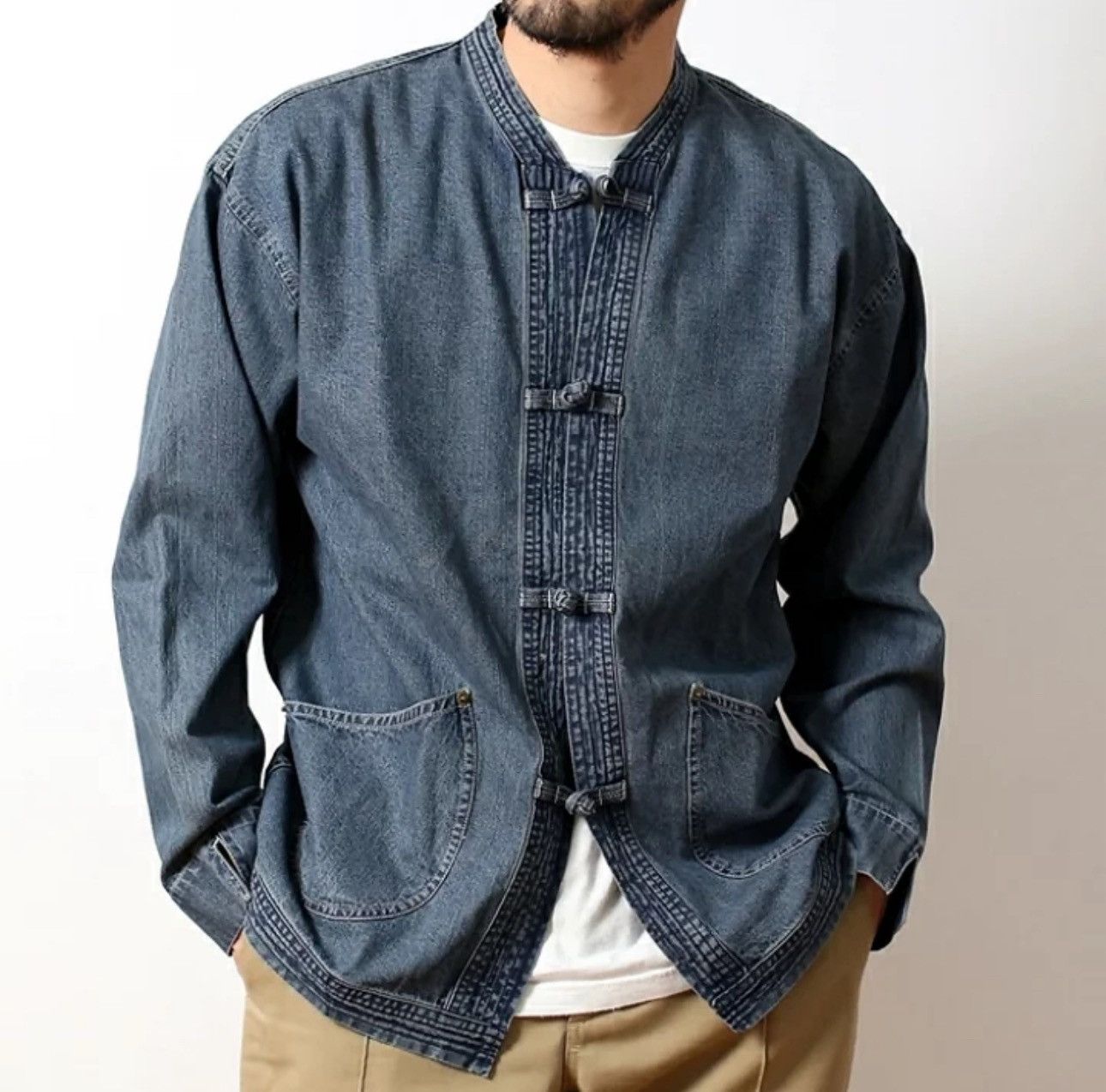 Japanese Brand Aninoto chore jacket with chinese frog buttons Size US M / EU 48-50 / 2 - 1 Thumbnail