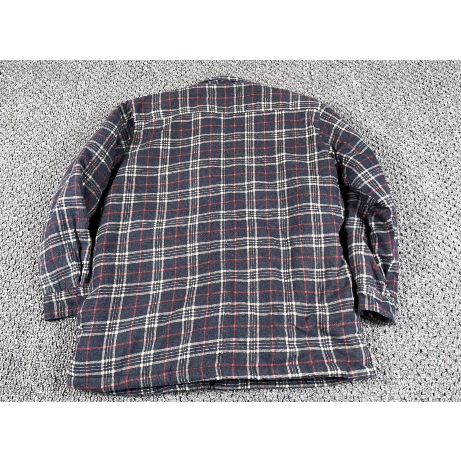 Vintage VINTAGE Workwear Jacket Adult XL Blue Red Plaid Flannel Sherpa Lined Heavyweight Shirt Size US XL / EU 56 / 4 - 2 Thumbnail