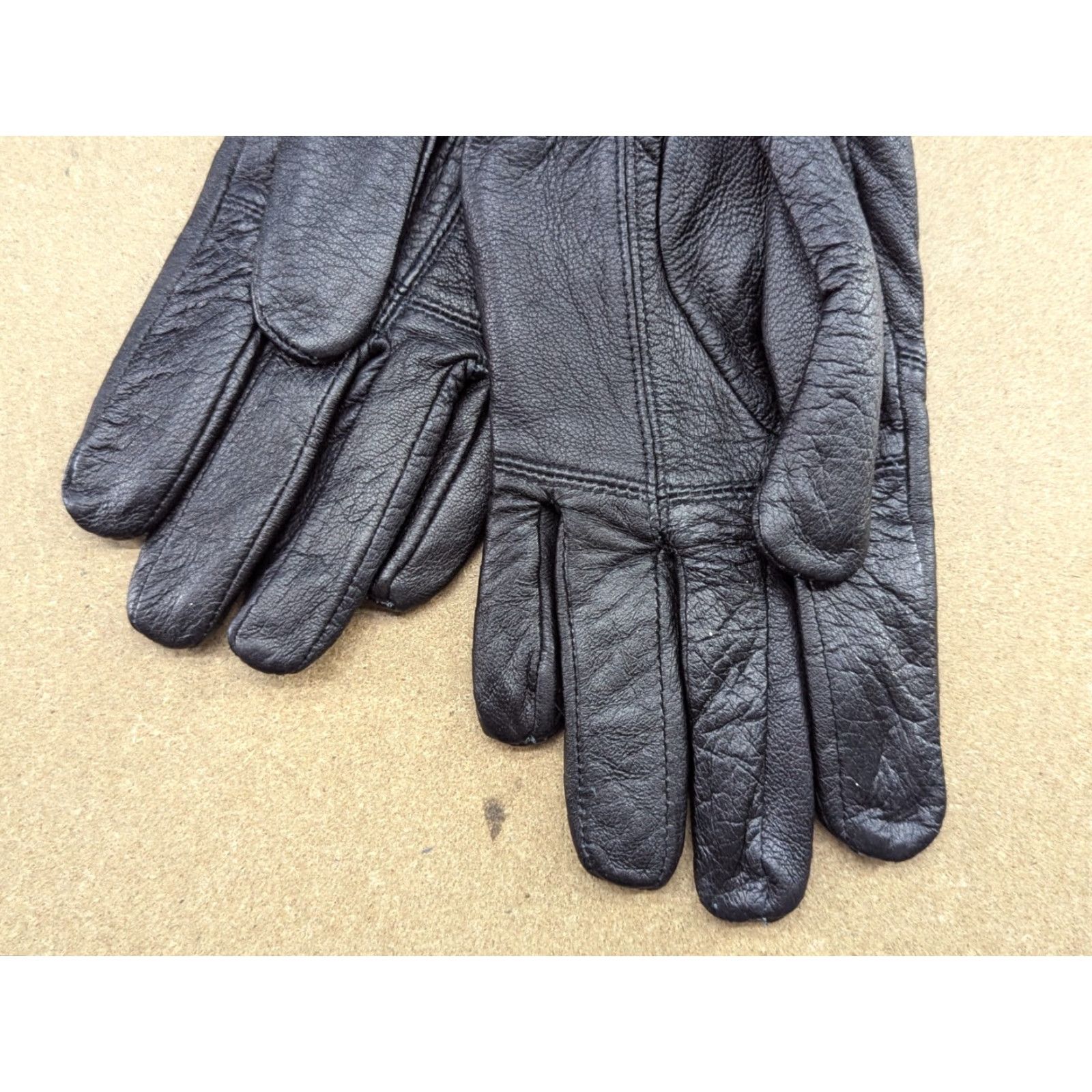 Vintage Genuine Leather Mens Gloves XL Black Lined Warm Winter Dressmann Leather Glove Mens XL Black Winter Gloves Size ONE SIZE - 6 Thumbnail