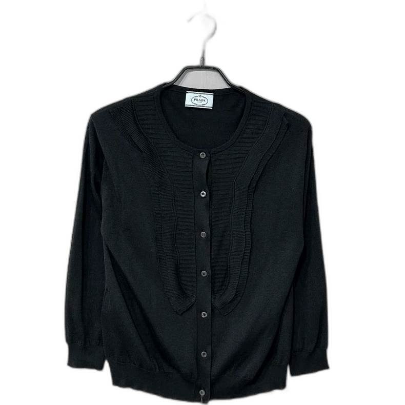 Prada Black Knitted Cardigan by PRADA-2506 Size US L / EU 52-54 / 3 - 1 Thumbnail