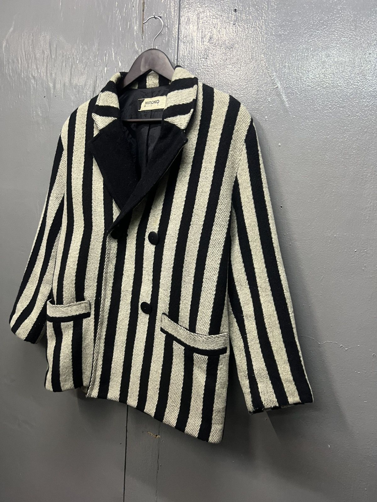Japanese Brand Hiroko Bis Wool Stripe Coat/Jacket Double Breast Size US M / EU 48-50 / 2 - 3 Thumbnail