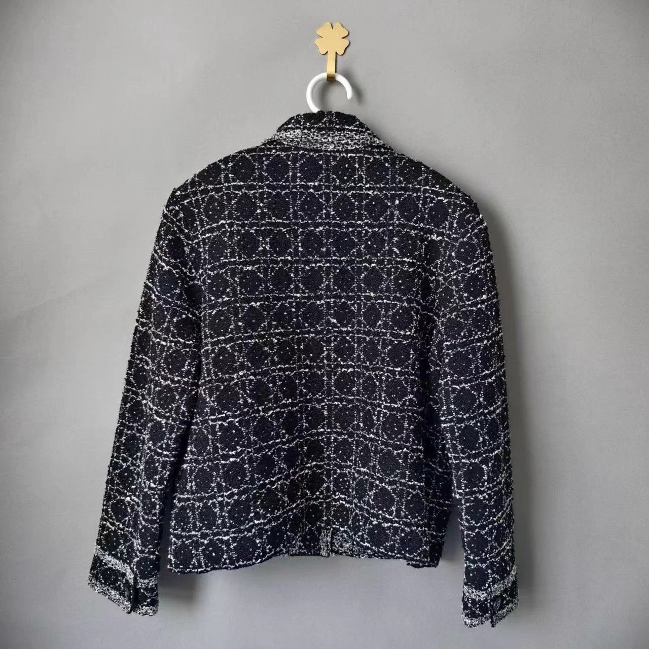 Dior DIOR tweed tartan single-breasted women's black jacket Size XS / US 0-2 / IT 36-38 - 2 Thumbnail