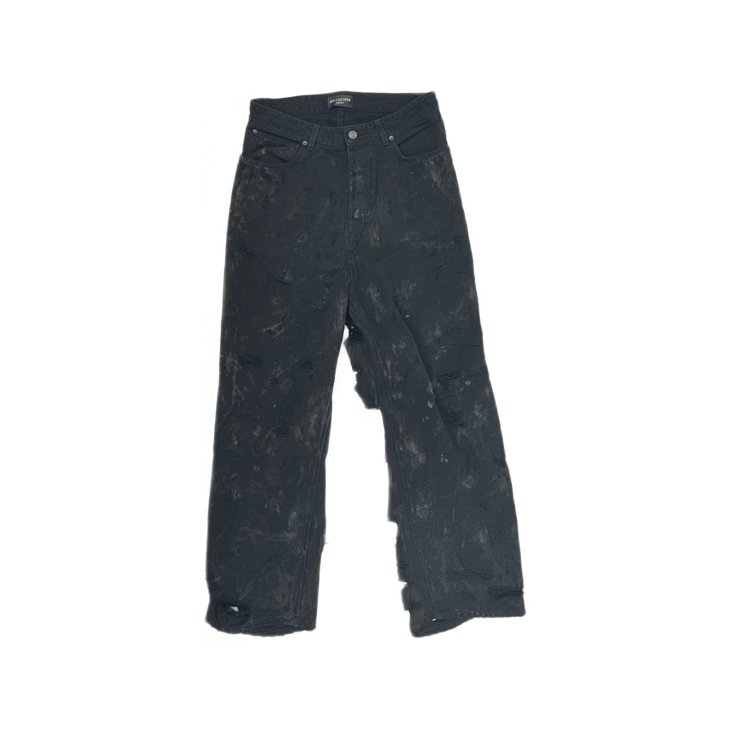 Balenciaga Balenciaga Super Destroyed Baggy Mud Jeans S | Grailed
