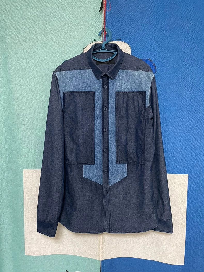 Givenchy Givenchy Two-Tone Denim Shirt - dmc Size US XL / EU 56 / 4 - 1 Thumbnail