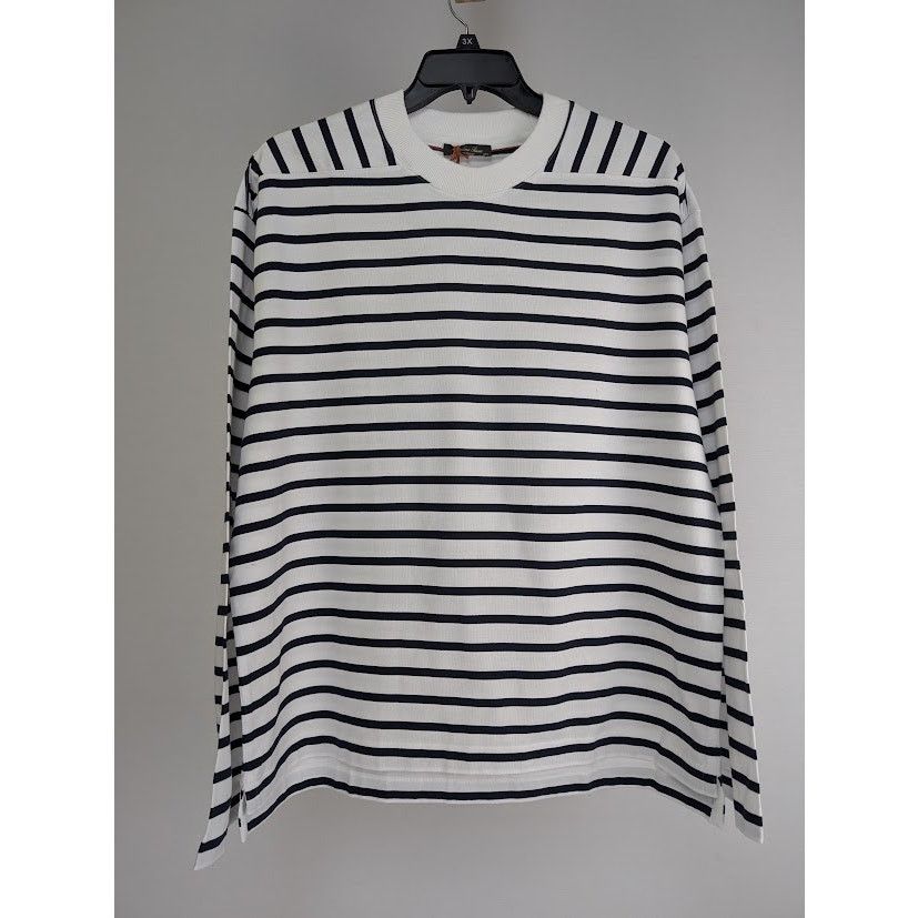 Loro Piana o1rshd1 Men's T-Shirt ML Riomaggiore in Black/White Size US XXL / EU 58 / 5 - 2 Thumbnail