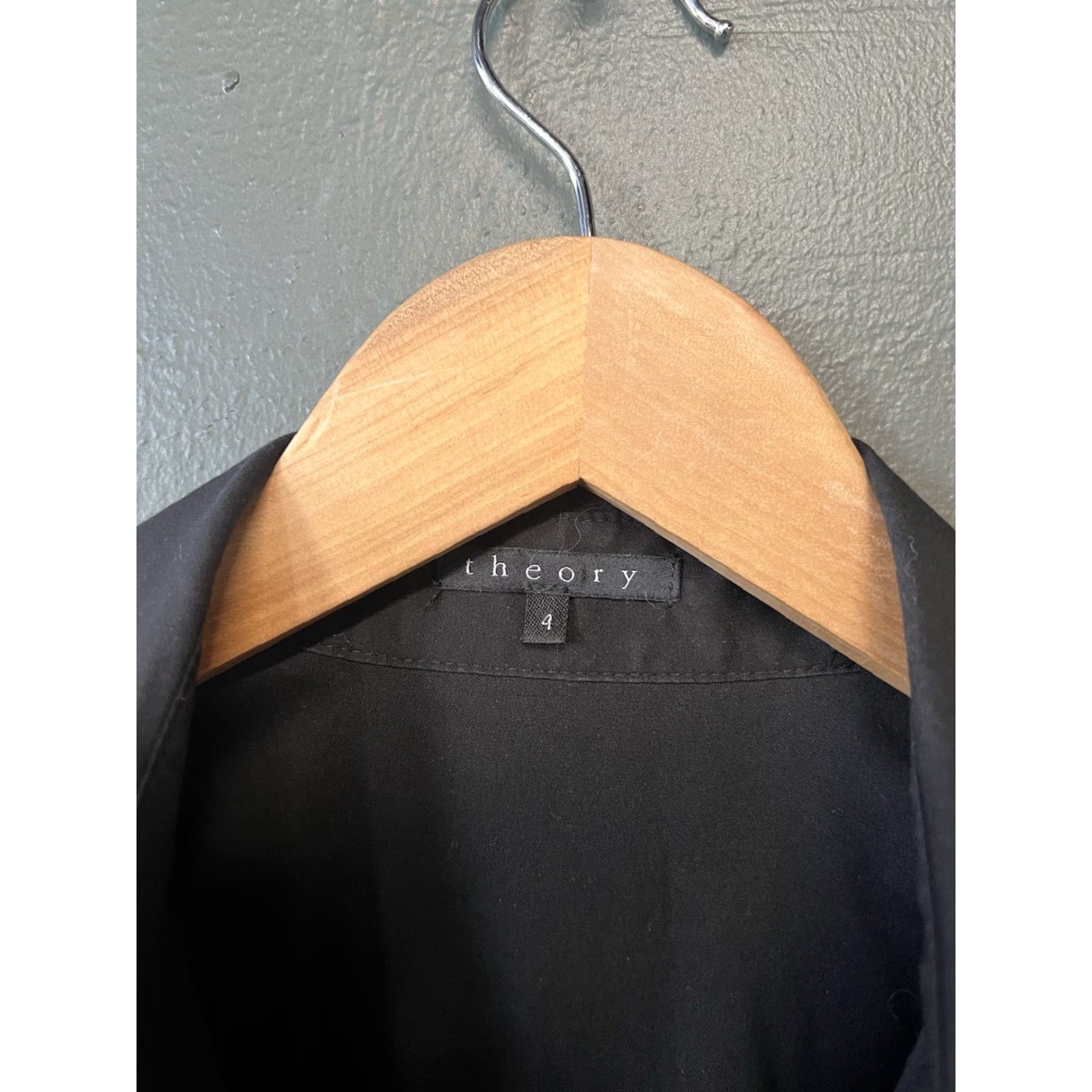 Theory Theory Shirt Dress Womens Black Short Sleeve Size 4 Knee Length Ladies Womens Size S / US 4 / IT 40 - 3 Thumbnail