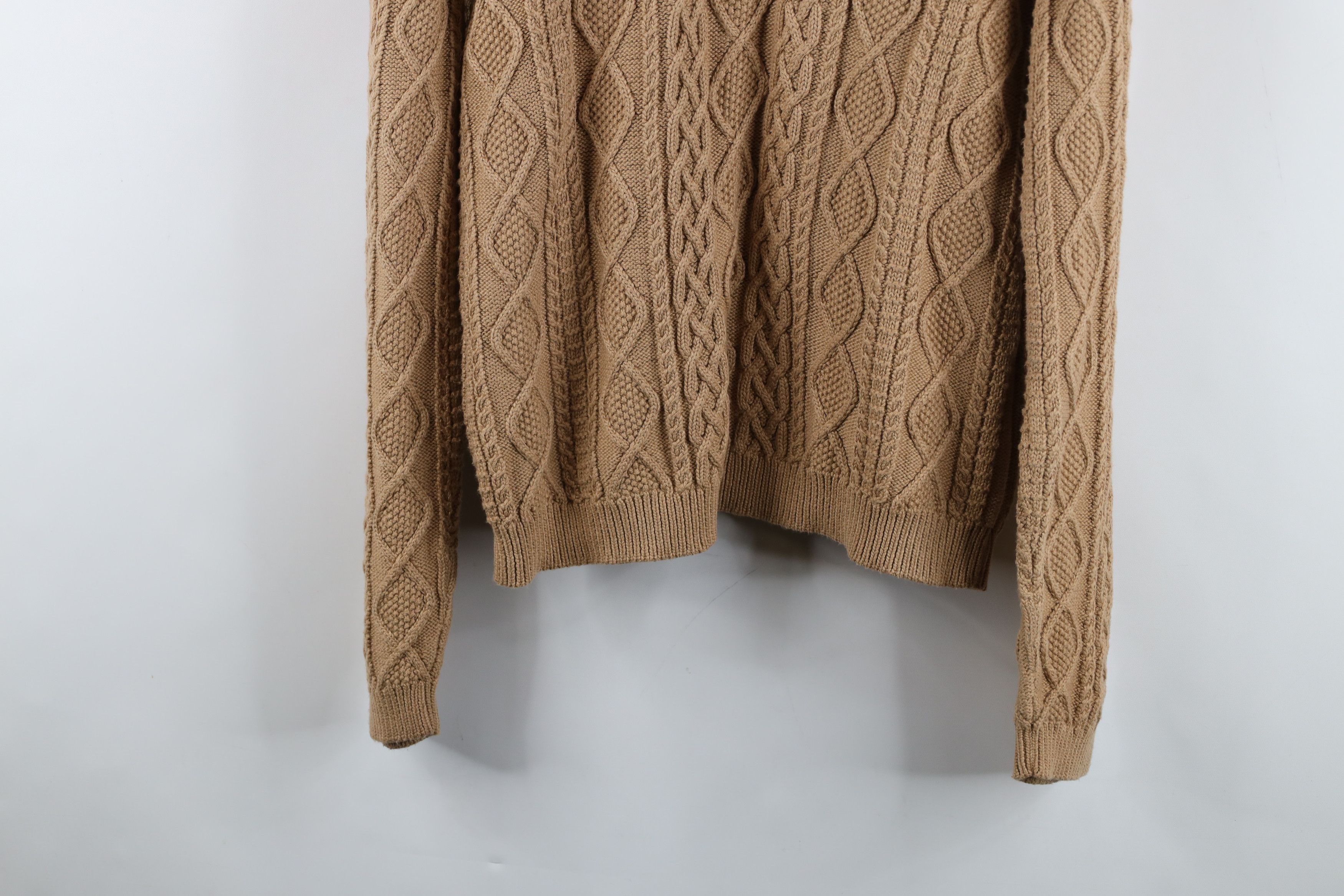 Ralph Lauren Vintage 90s Ralph Lauren Chunky Cable Knit Sweater Brown Size XL / US 12-14 / IT 48-50 - 12 Thumbnail