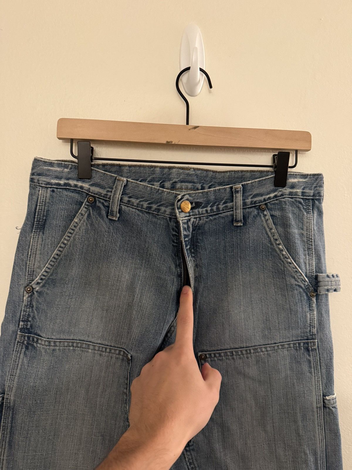 Carhartt Vintage Thrashed Faded Carhartt Double Knee Denim 4gseller Size US 32 / EU 48 - 4 Thumbnail
