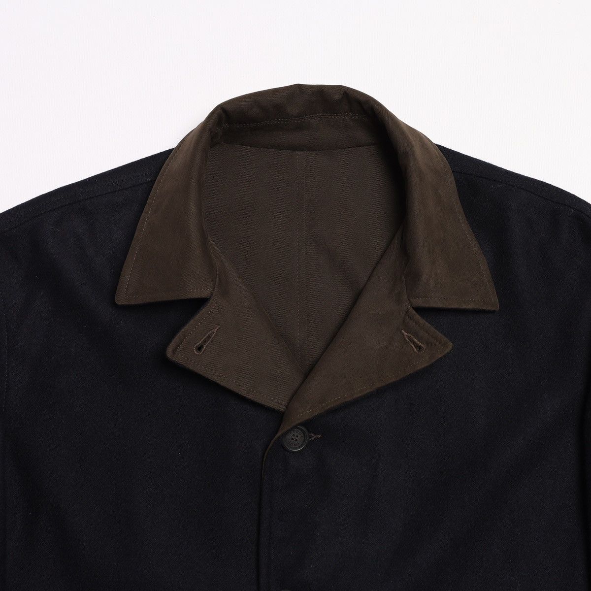 Ermenegildo Zegna Ermenegildo Zegna Reversible Wool Navy Cotton Brown Coat Size US M / EU 48-50 / 2 - 9 Thumbnail
