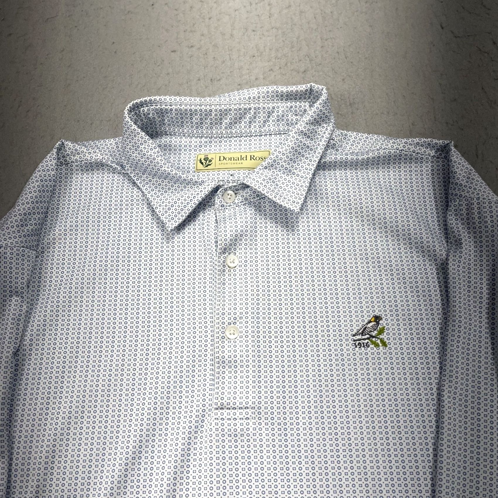 Vintage Donald Ross Polo Shirt Mens XL White Abstract Geometric O Link Golf Long Sleeve Polo Shirt Size US XL / EU 56 / 4 - 2 Thumbnail