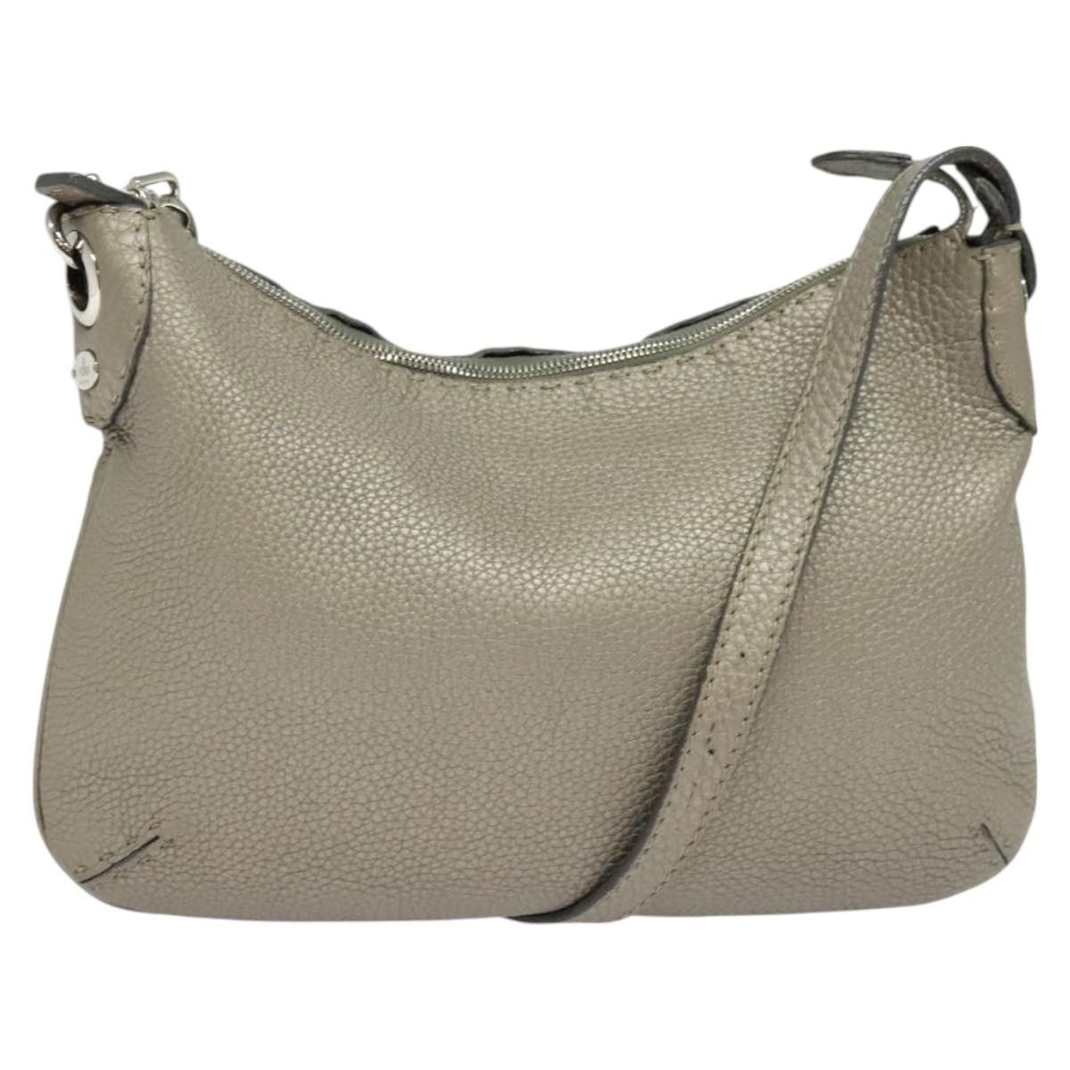 Fendi FENDI Celeria Shoulder Bag Leather Gray Silver Size ONE SIZE - 1 Thumbnail