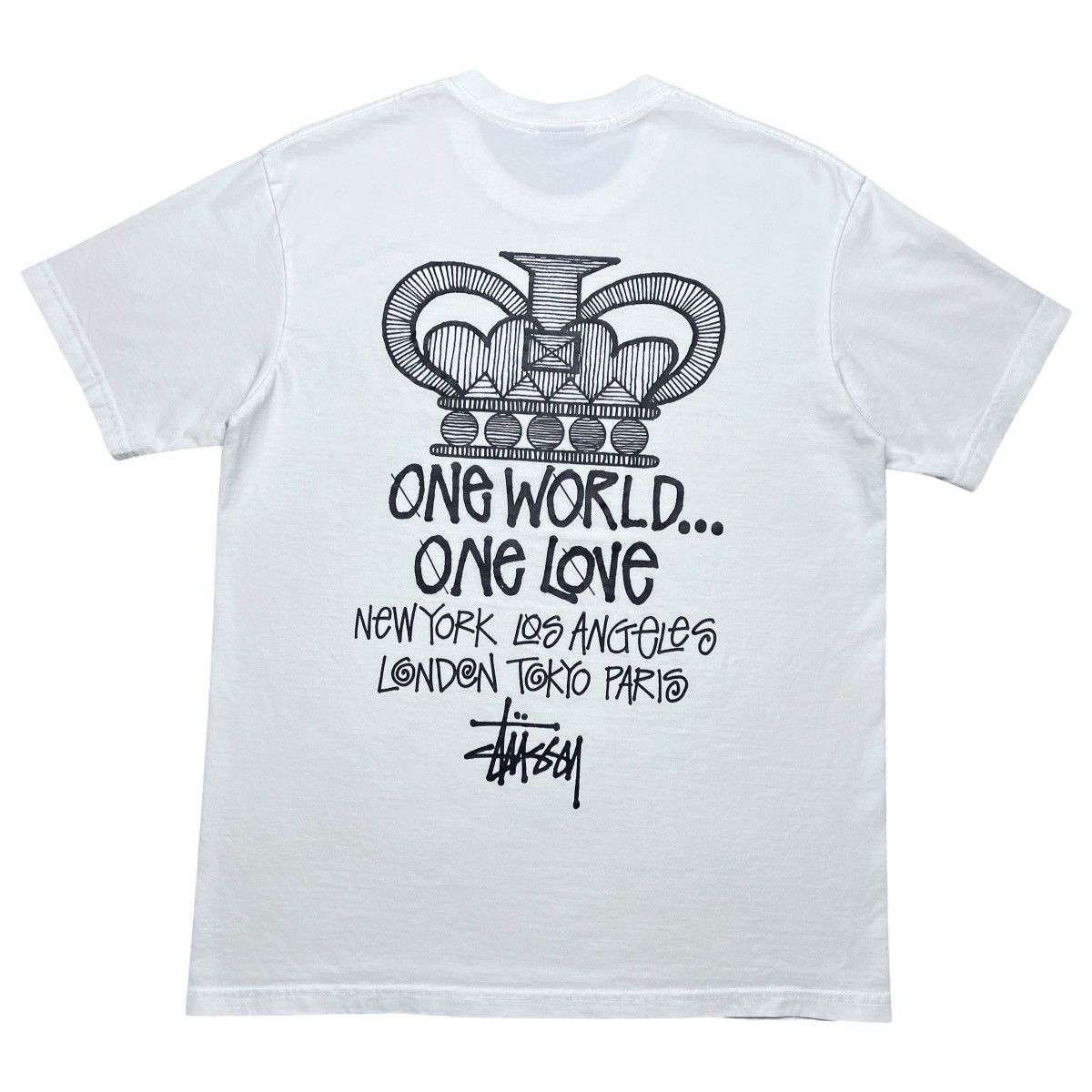 Stussy Vintage 2000s Stussy One World One Love Graphic T-Shirt Sz M Size US M / EU 48-50 / 2 - 1 Thumbnail