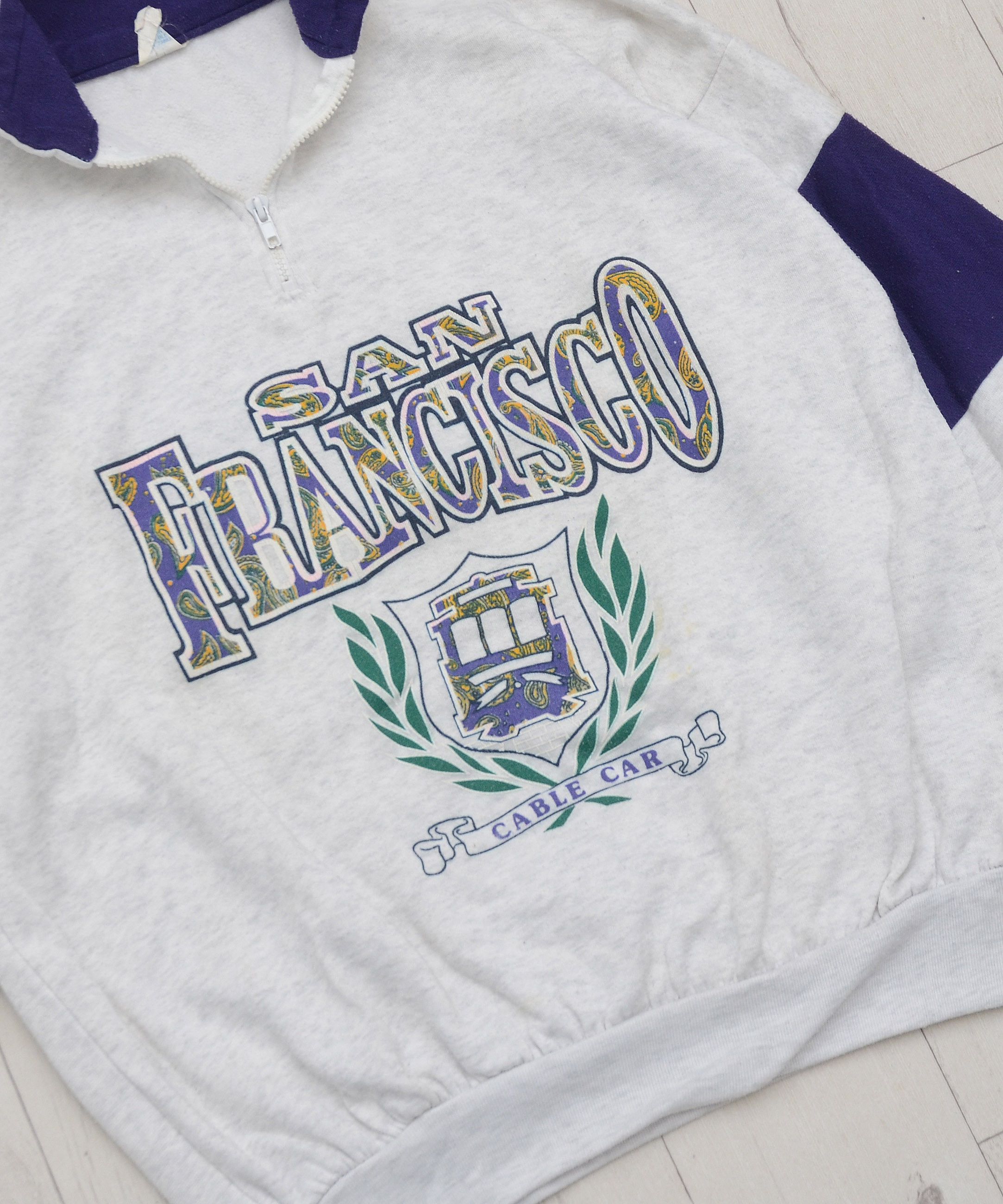 Vintage Vintage 90s San Francisco Tourist Zip Pullover Sweatshirt Size US XL / EU 56 / 4 - 5 Thumbnail